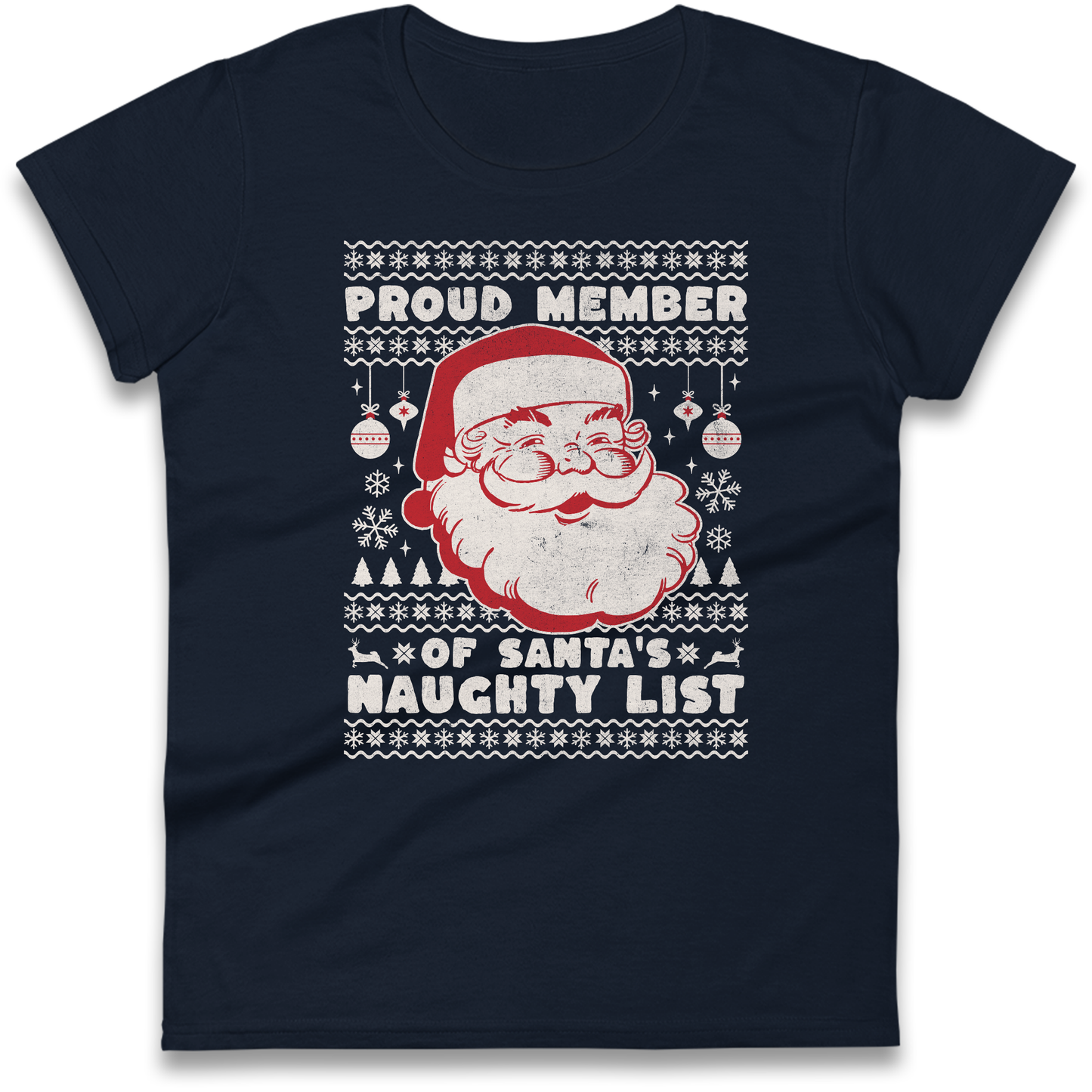 Proud Member Of Santas Naughty List Christmas Ladies Shirt