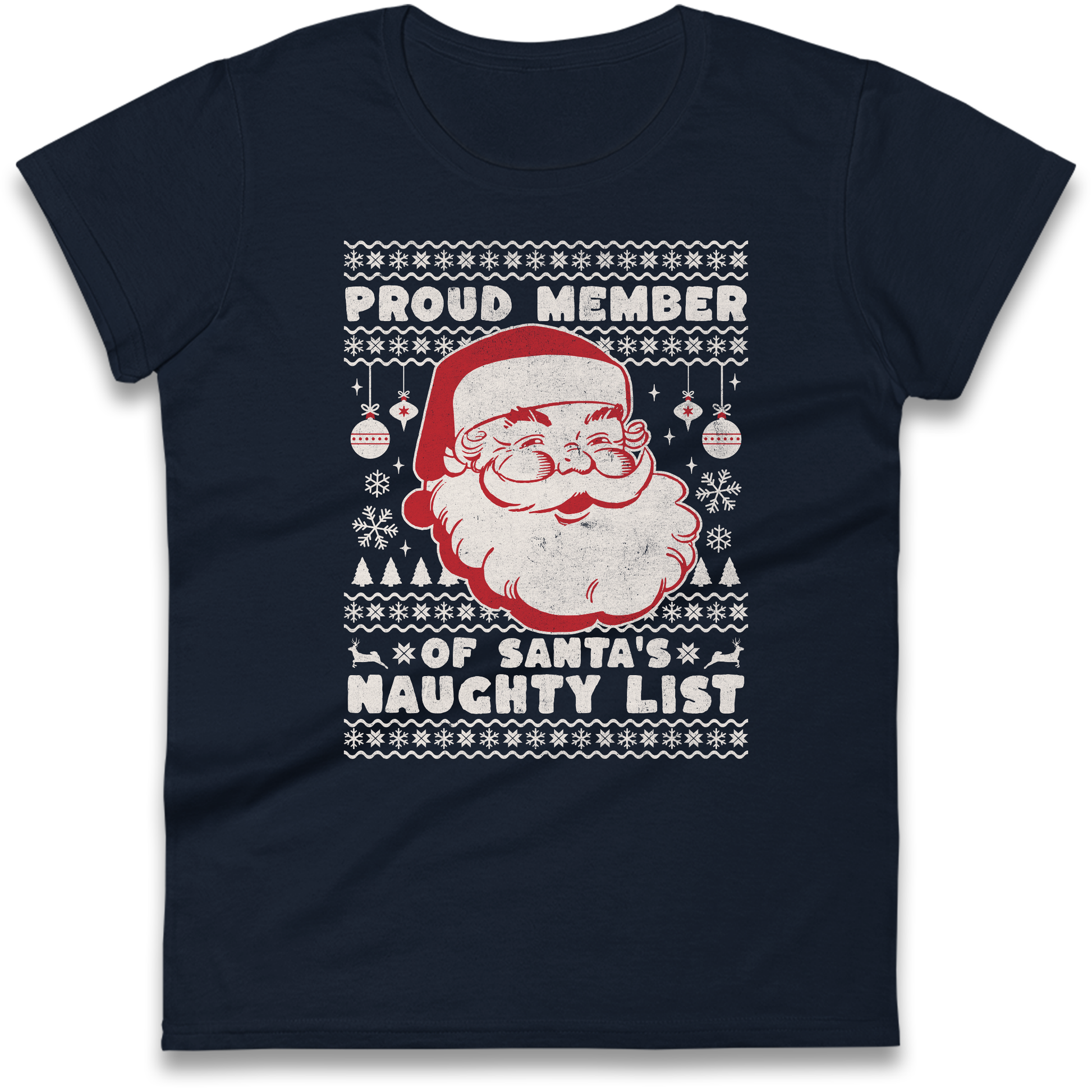 Proud Member Of Santas Naughty List Christmas Ladies Shirt