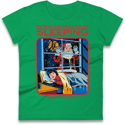 Creepy Santa Claus Christmas Ladies Shirt