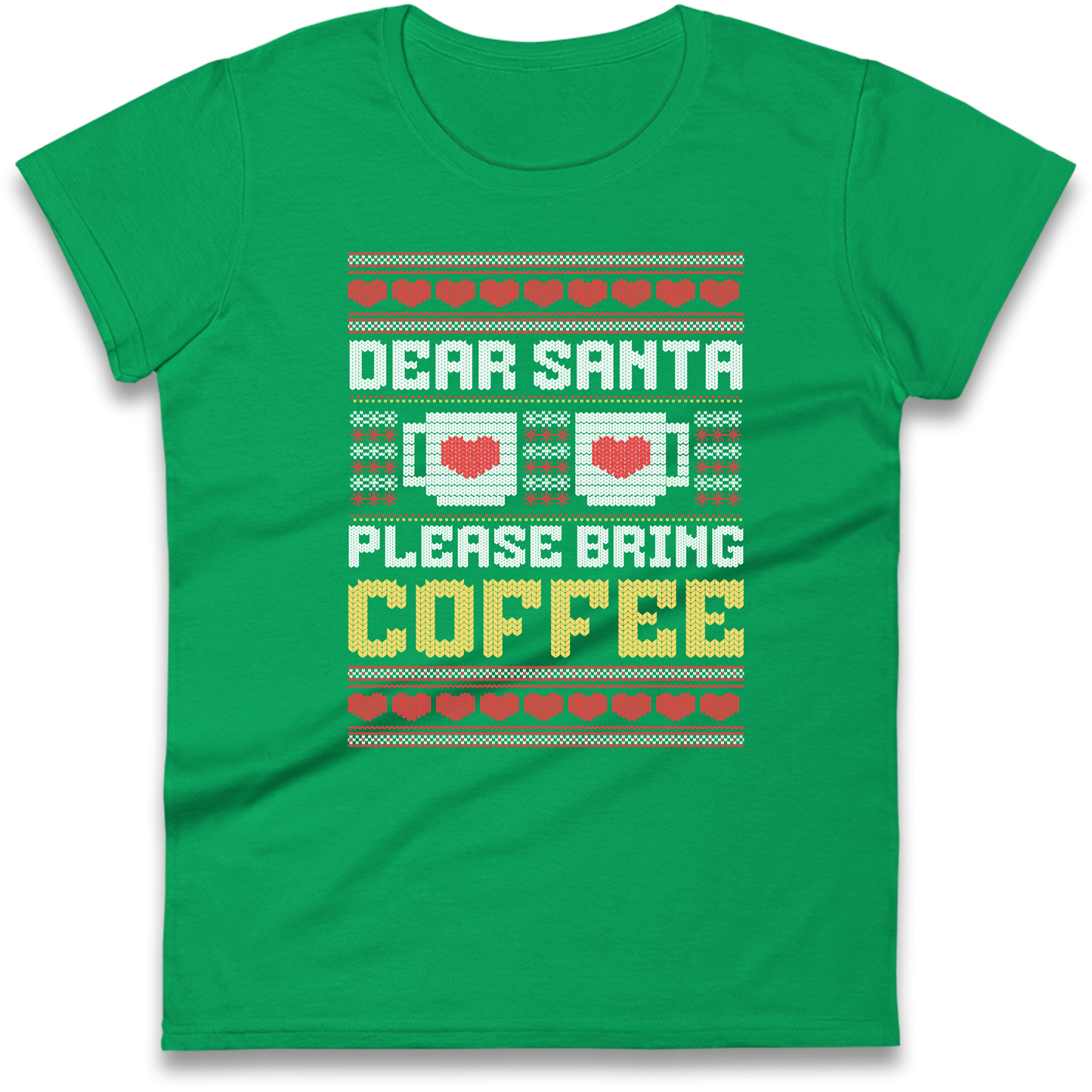 Dear Santa Please Bring Coffee Ladies Shirt
