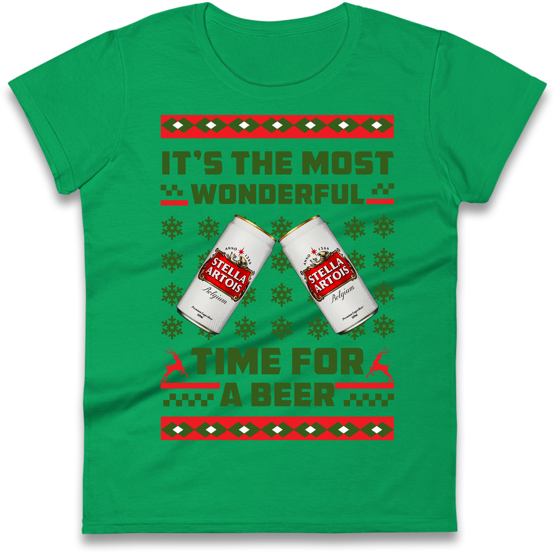 Its The Most Wonderful Time for A Beer Stella Christmas Ladies Shirt