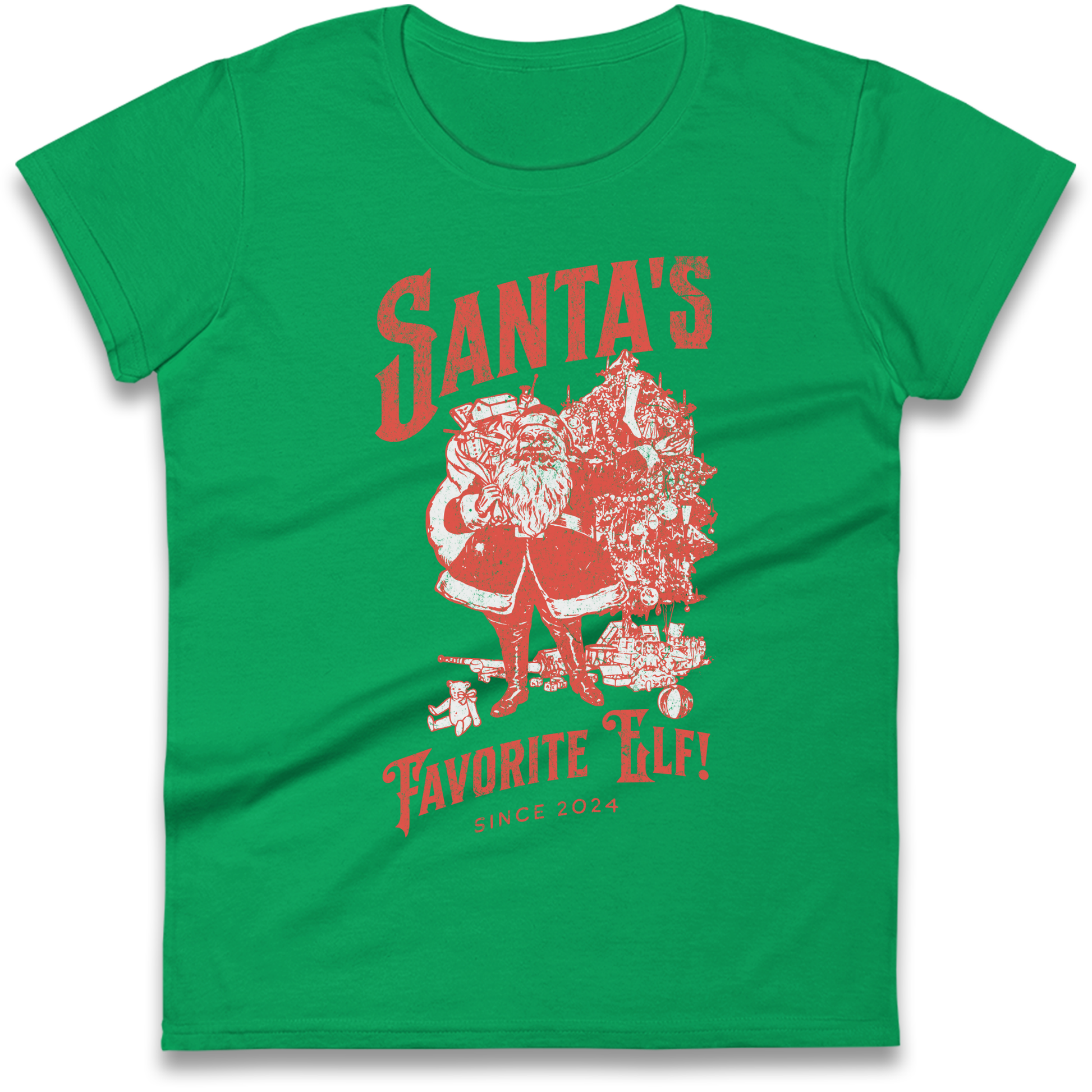 Santas Favourite Elf Christmas Ladies Shirt