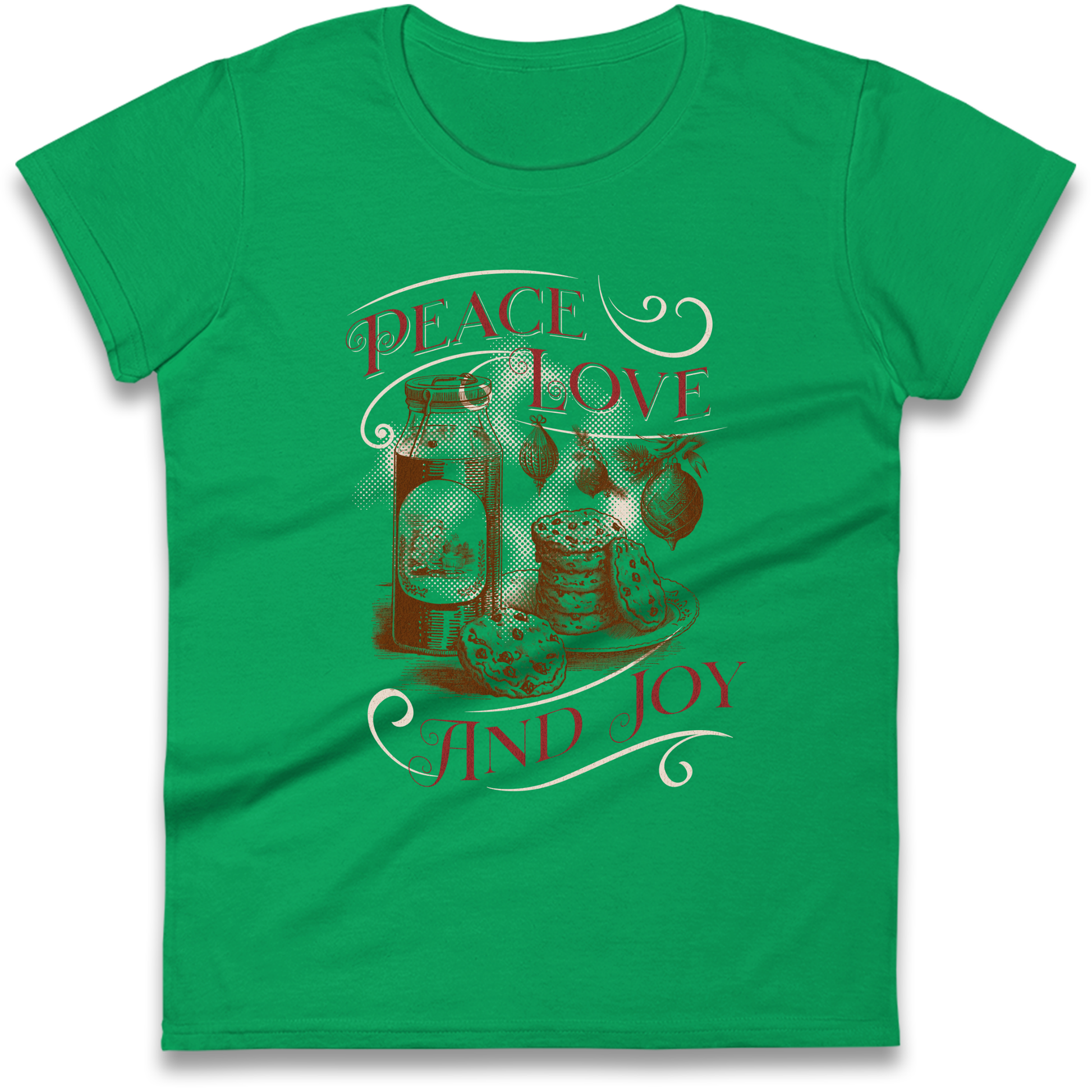 Peace Love And Joy Christmas Ladies Shirt