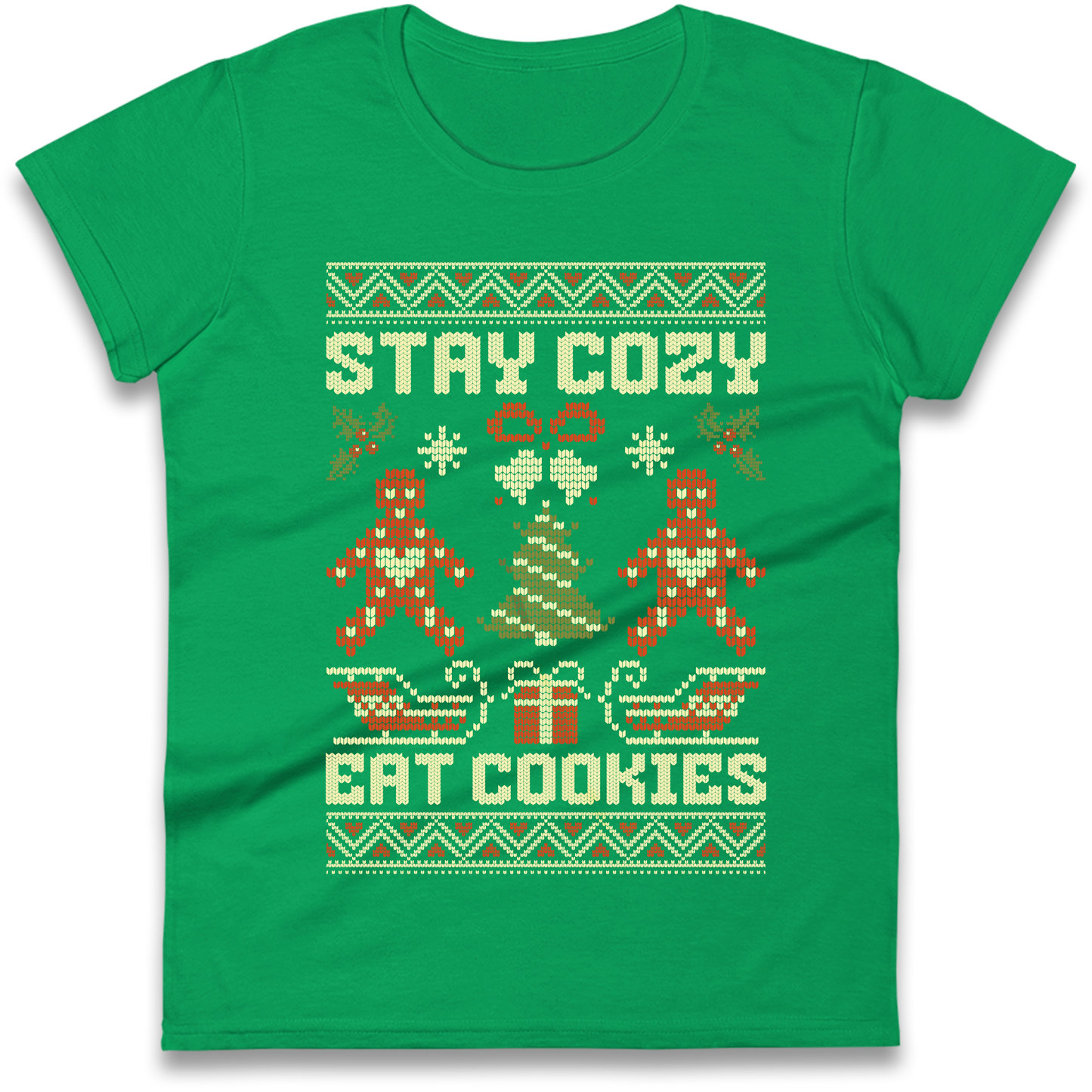 Stay Cozy Eat Cookies Christmas Ladies Shirt