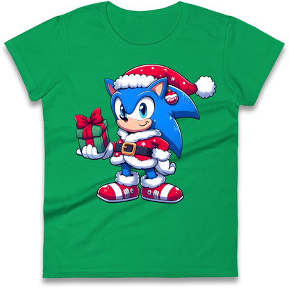 Sonic The Hedgehog Santa Ladies Shirt
