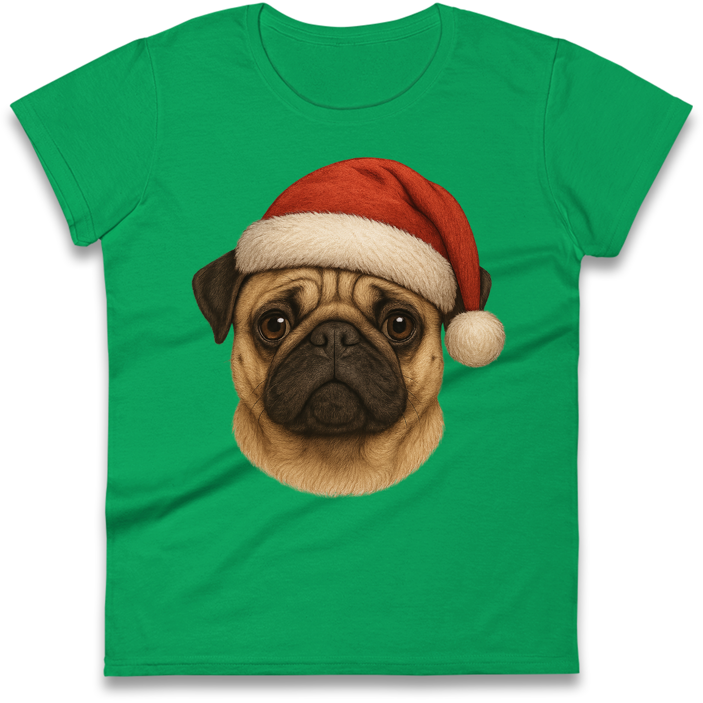 Pug Face Christmas Ladies Shirt
