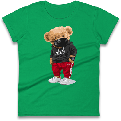 Teddy Bear Hello Streetwear Ladies Shirt