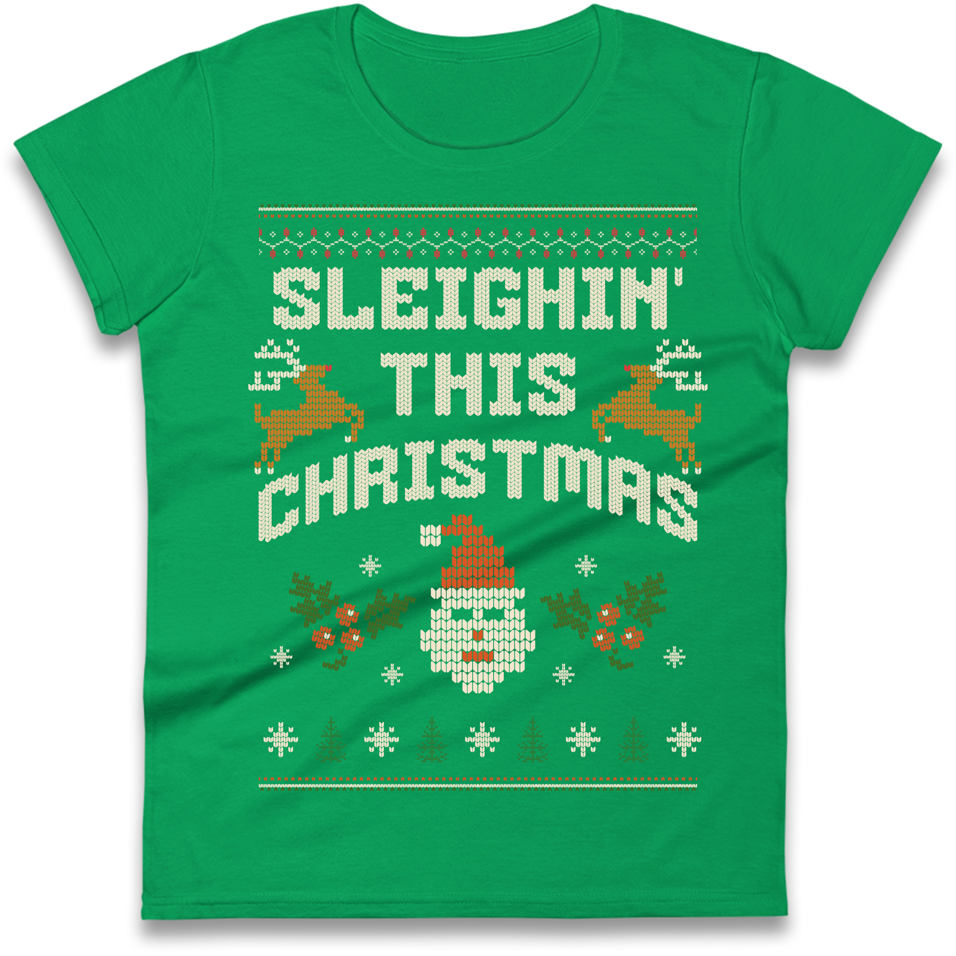 Sleighin This Christmas Christmas Ladies Shirt