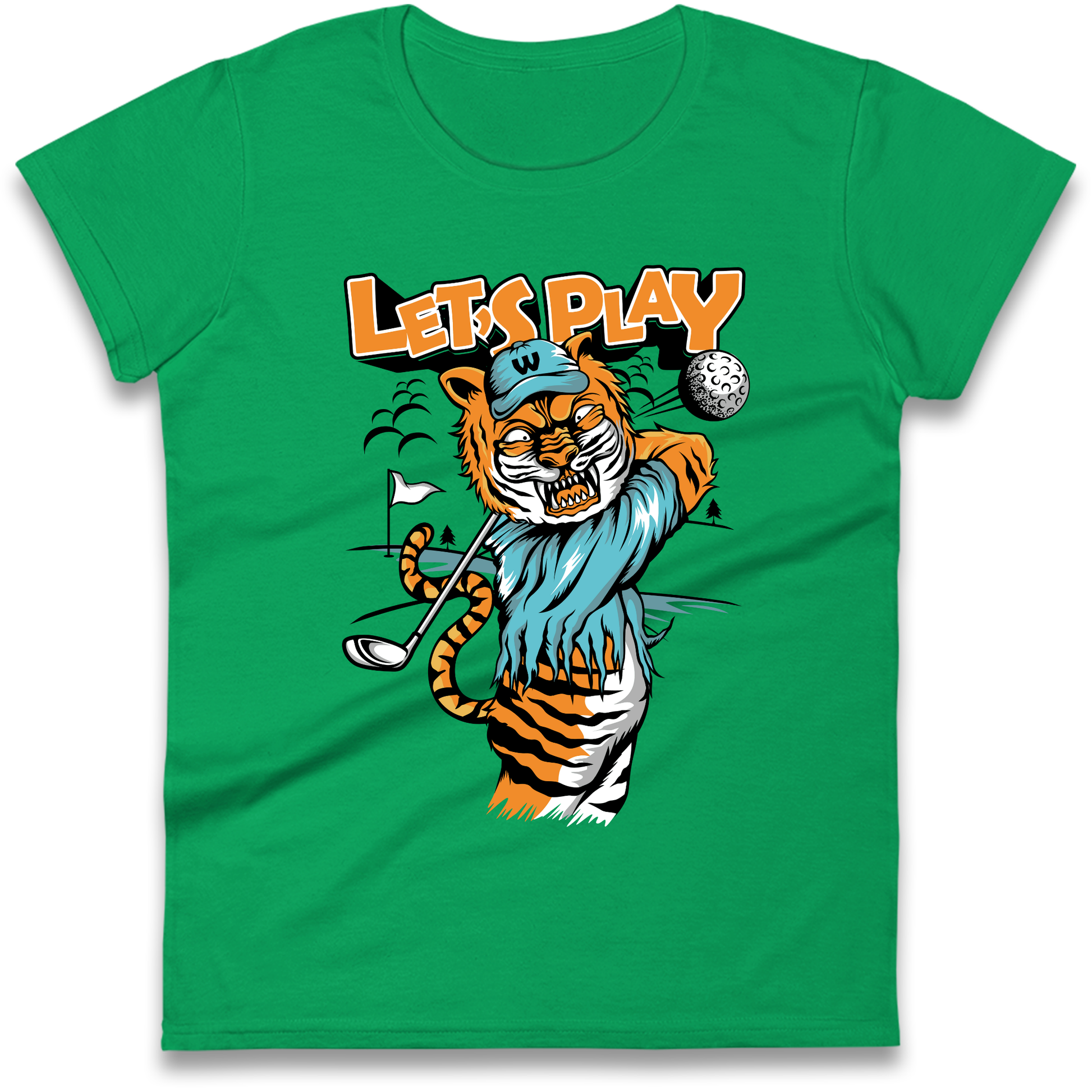 Lets Play Golf Tiger Ladies Shirt