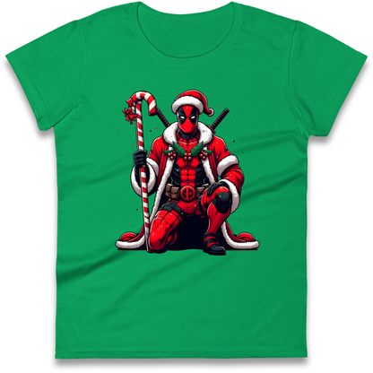 DeadPool Candy Cane Santa Ladies Shirt