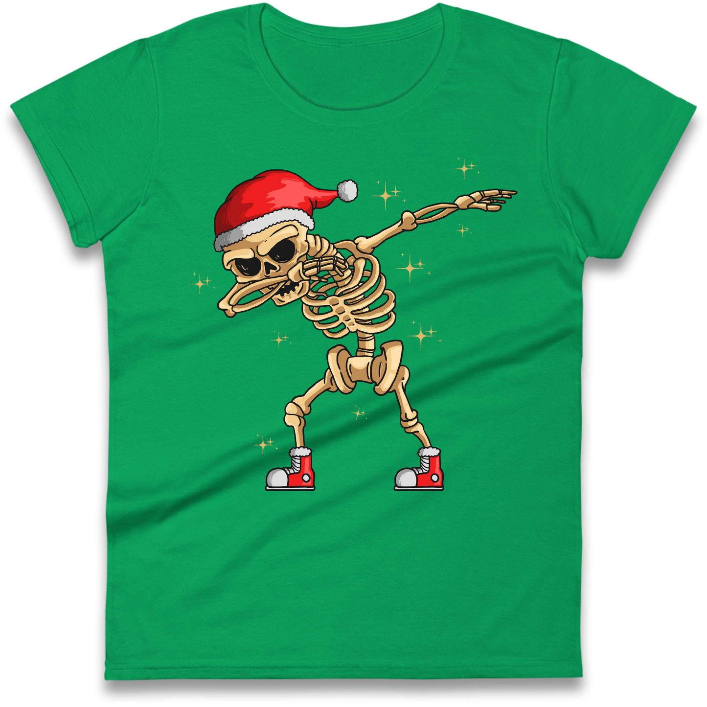 Santa Skellington Dabbing Christmas Ladies Shirt