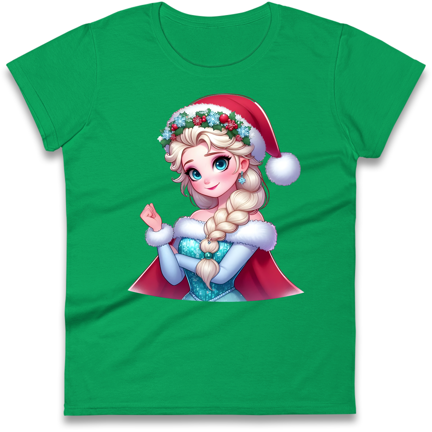 Elsa Frozen Santa Ladies Shirt