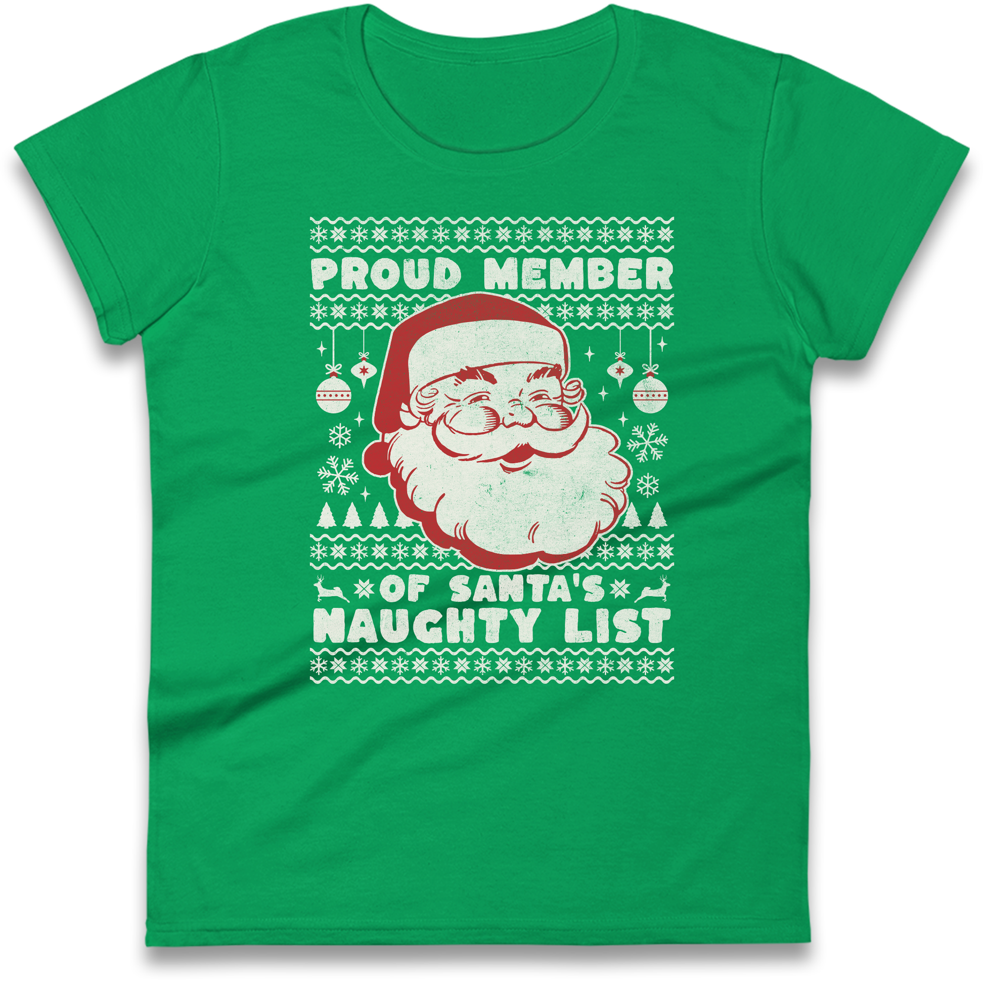 Proud Member Of Santas Naughty List Christmas Ladies Shirt