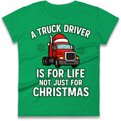 Truck Driver Christmas Ladies Shirt