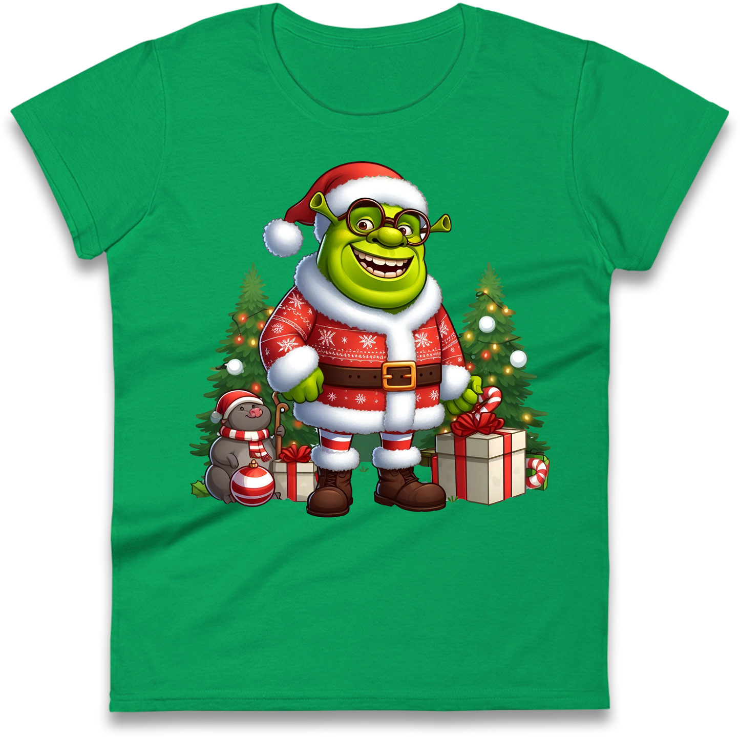 Shrek Santa Claus Presents Ladies Shirt