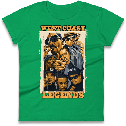 West Coast Legends Rappers Ladies Shirt