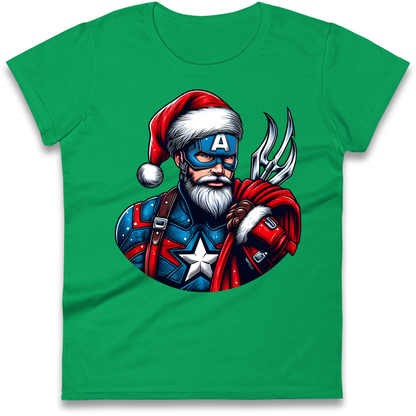 Captain America Santa Ladies Shirt