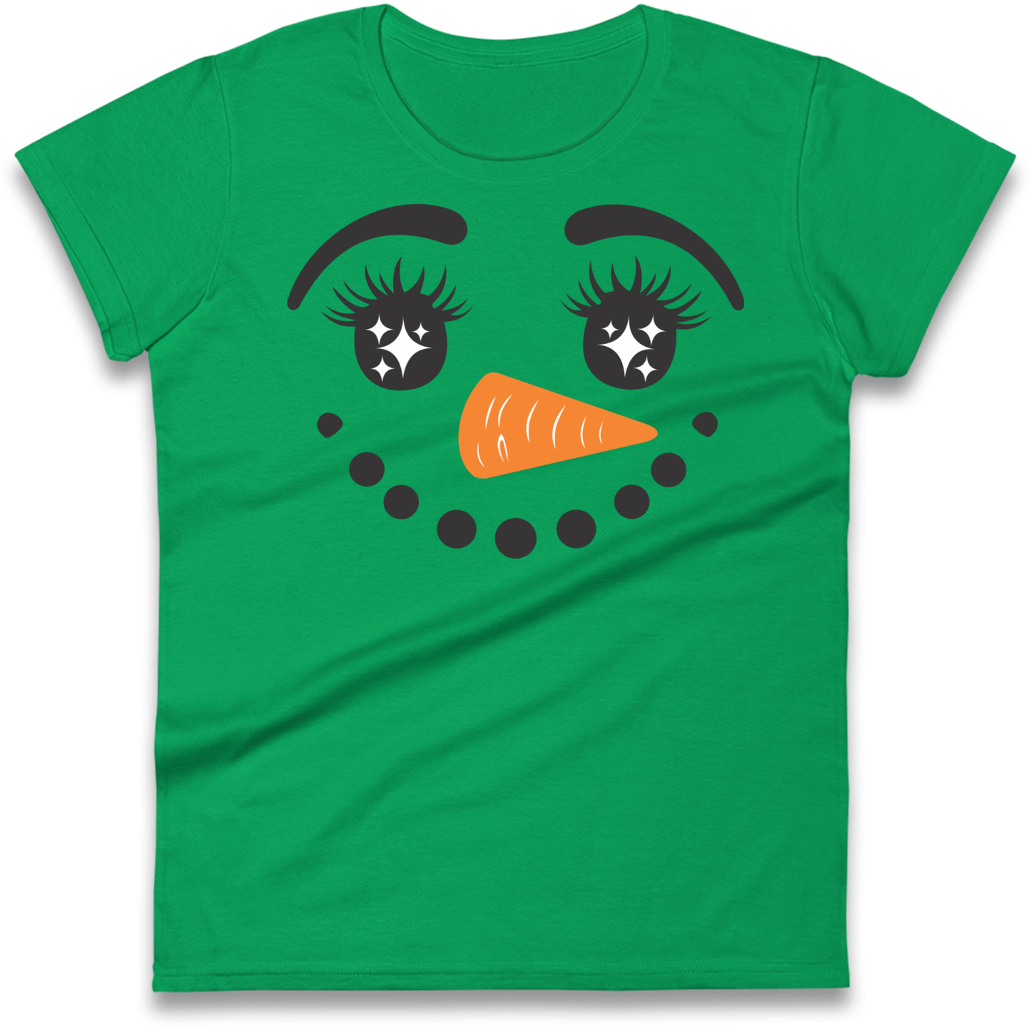 Snowman Face Christmas Ladies Shirt