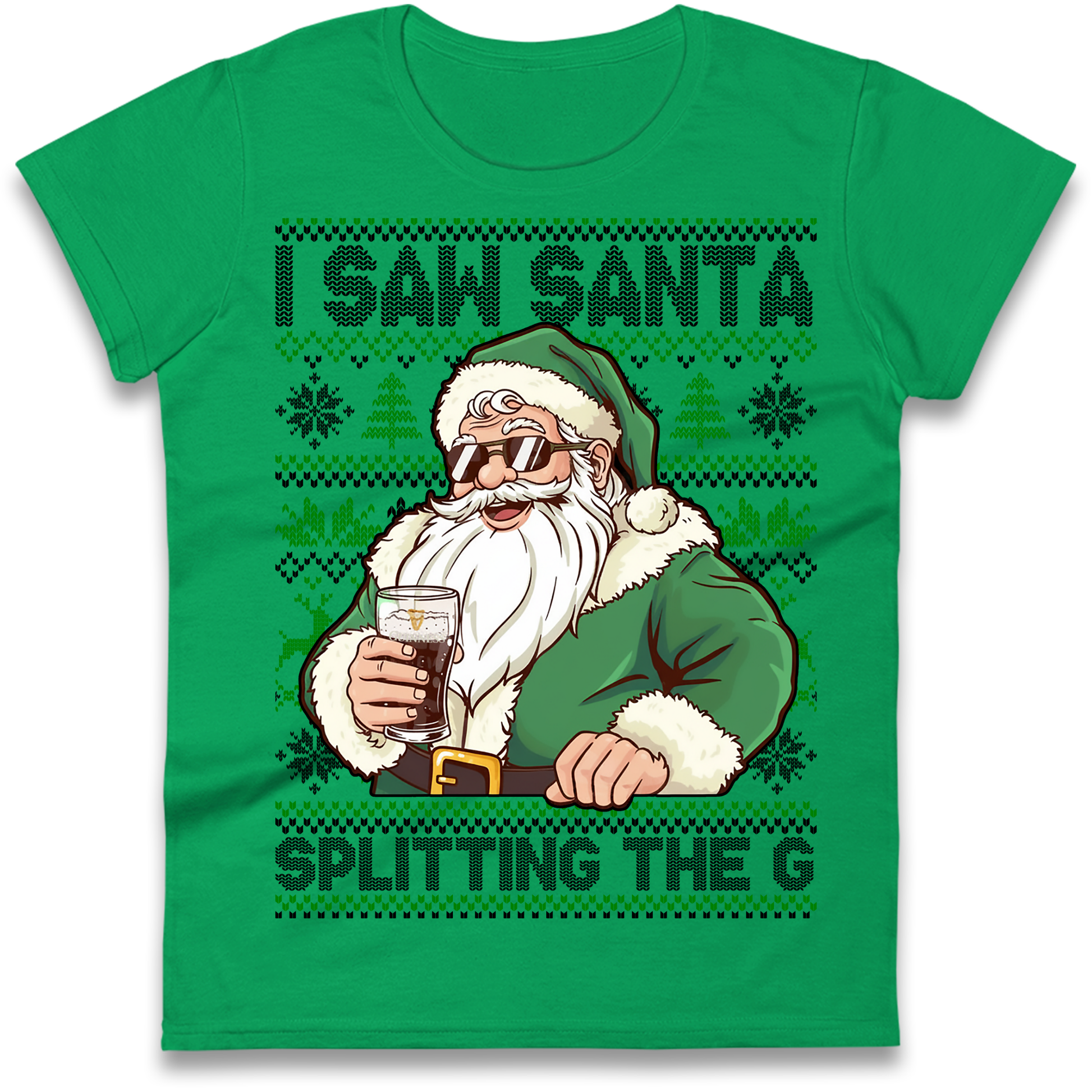 Santa Splitting The G Ladies Shirt