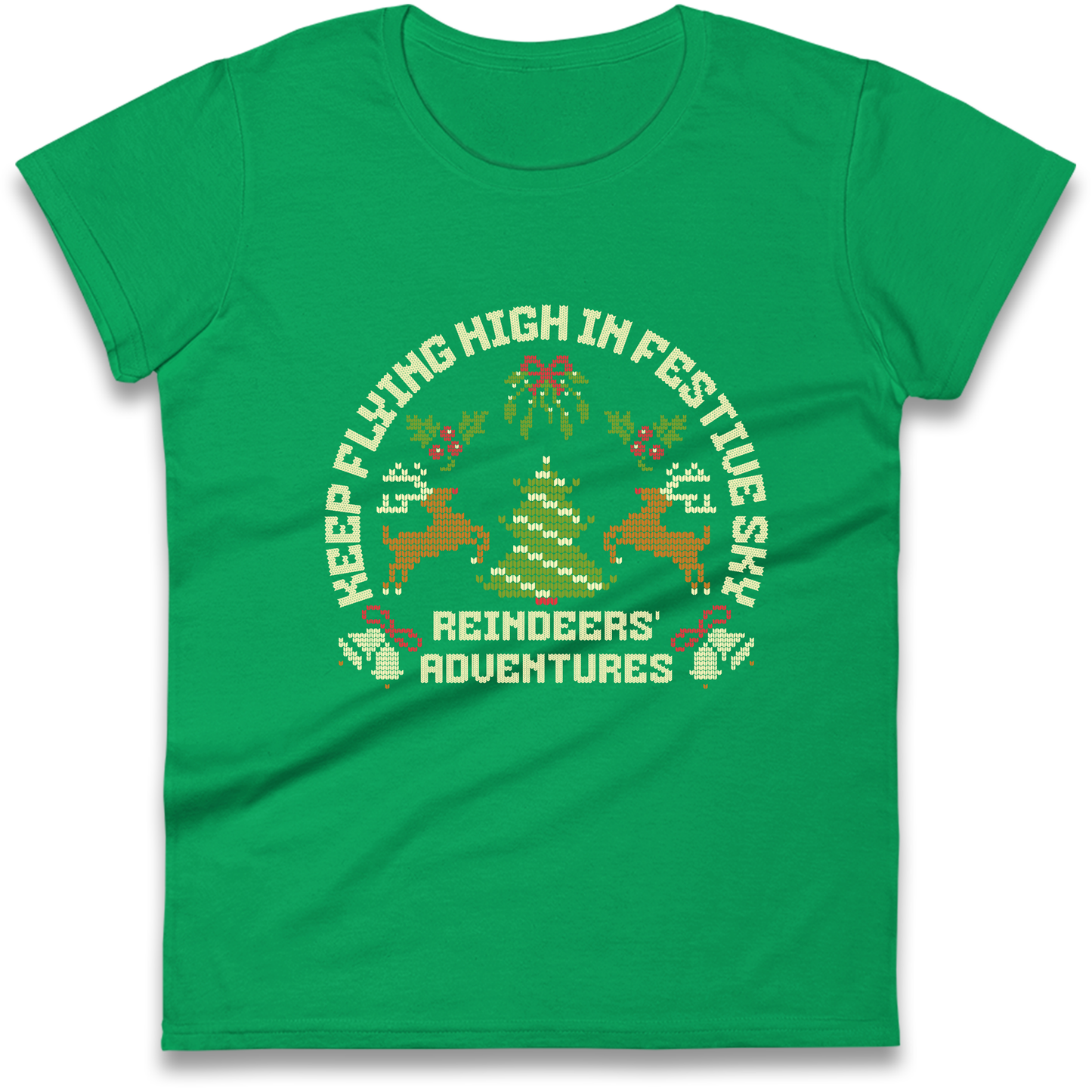 Keep Flying High In Festive Sky Christmas Ladies Shirt