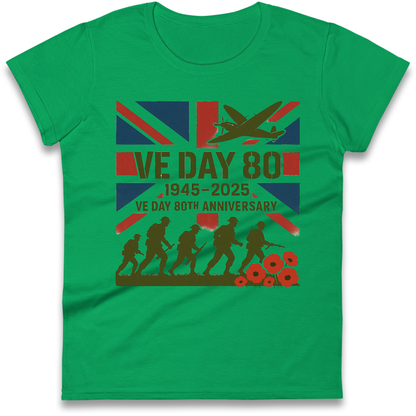 VE Day 80th Anniversary 1945 2025 Ladies Shirt