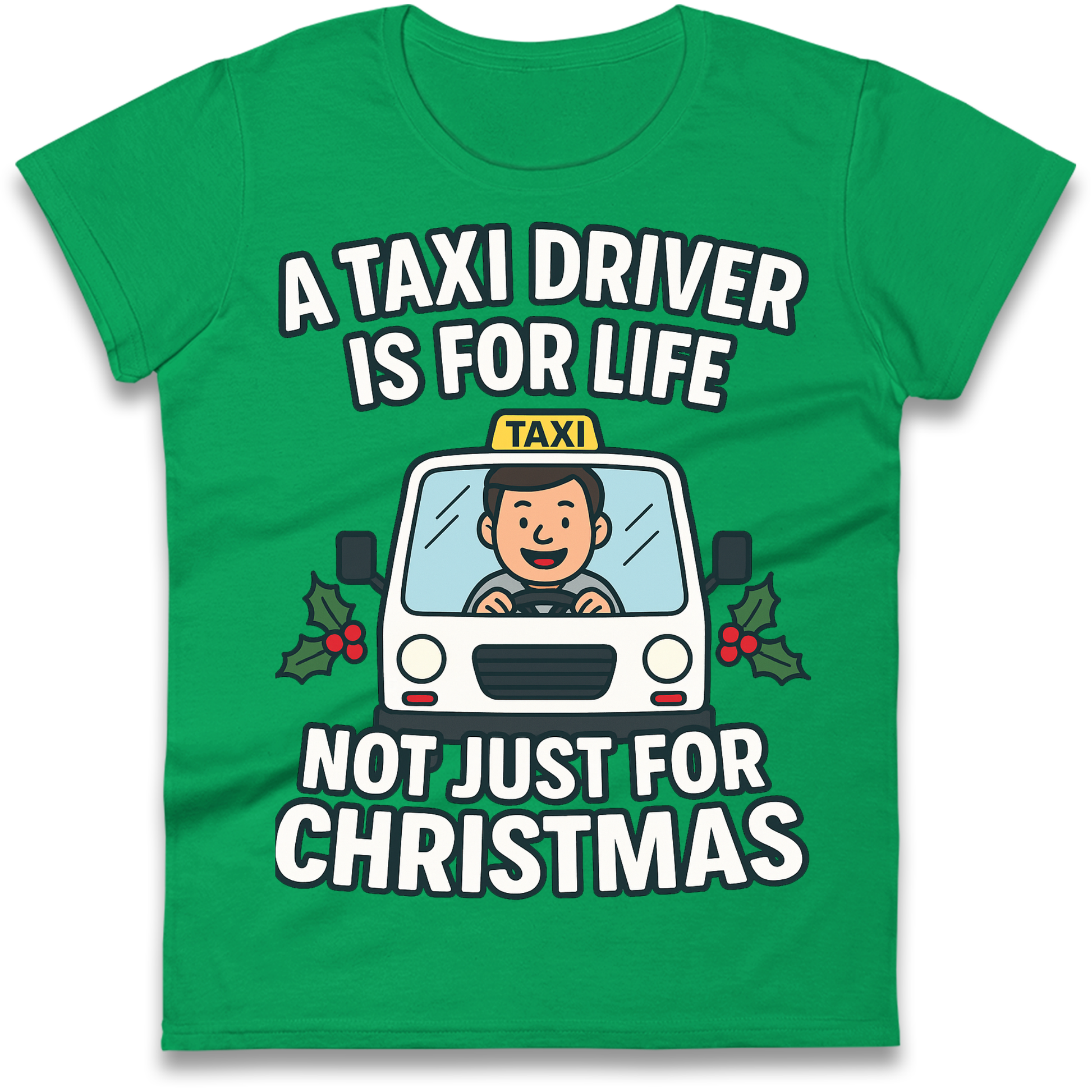 Taxi Driver Christmas Ladies Shirt