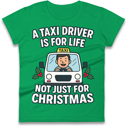 Taxi Driver Christmas Ladies Shirt