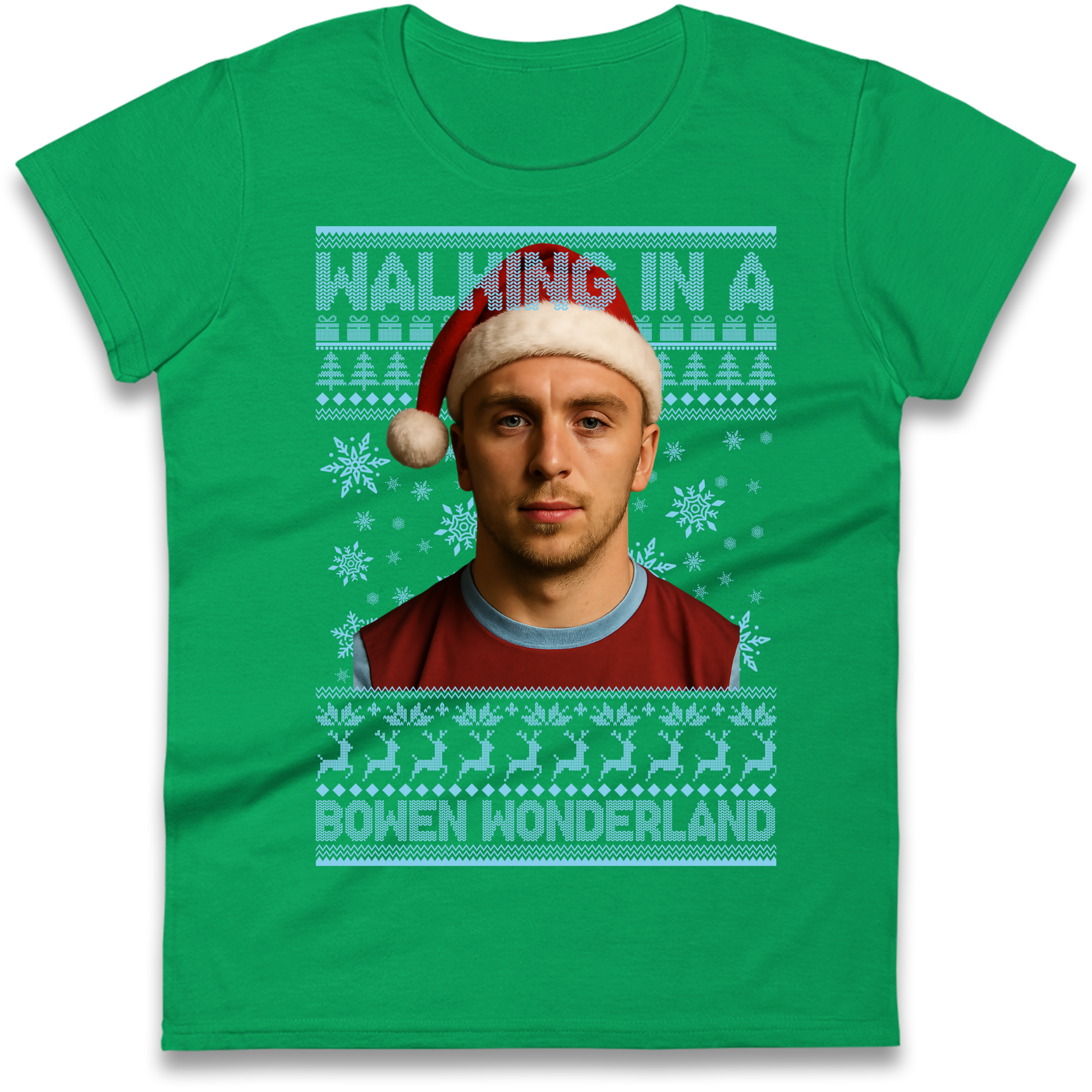 Jared Bowen walking in a Bowen Wonderland Christmas Ladies Shirt