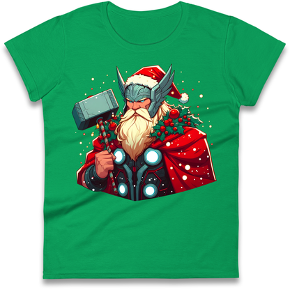 Viking Thor Santa Ladies Shirt