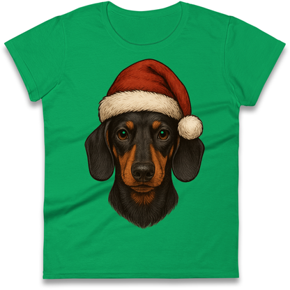 Sausage Dog Christmas Ladies Shirt