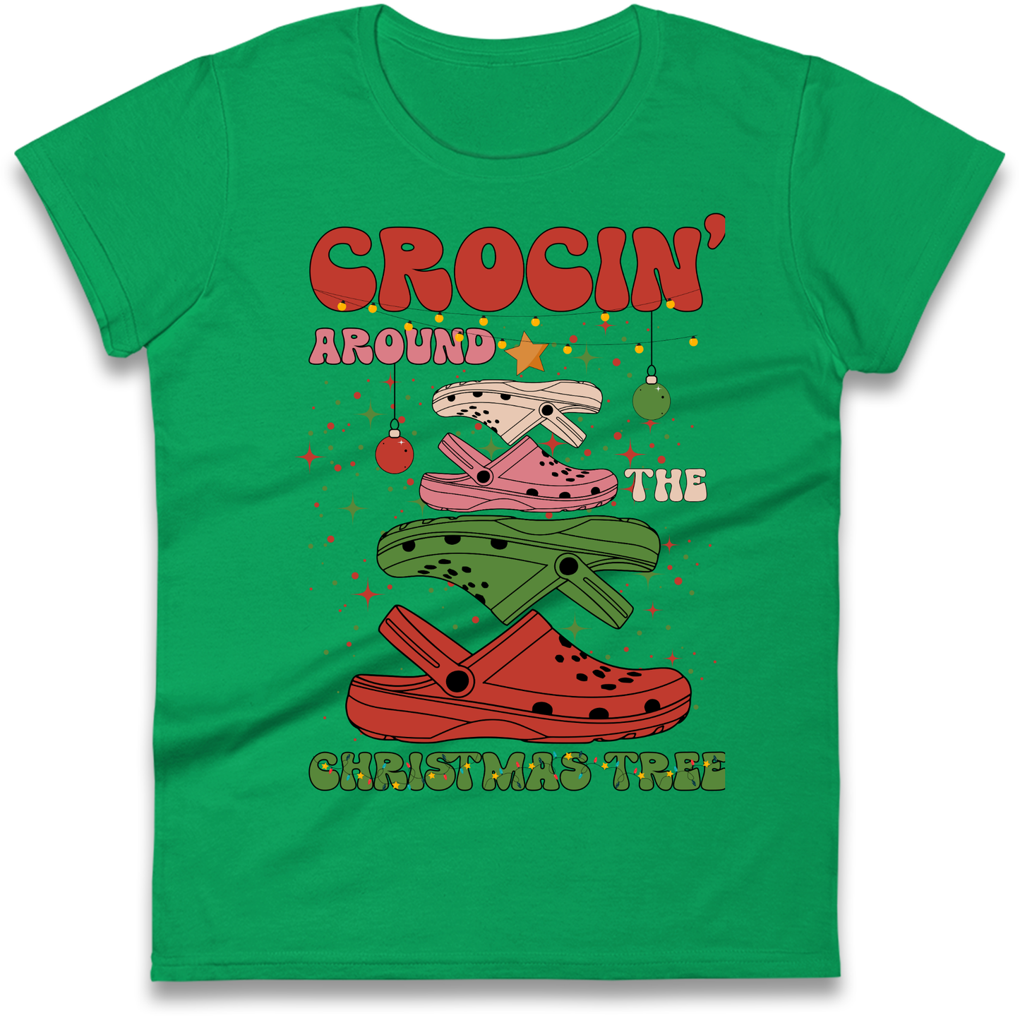 Crockin Around the Christmas Tree Christmas Ladies Shirt