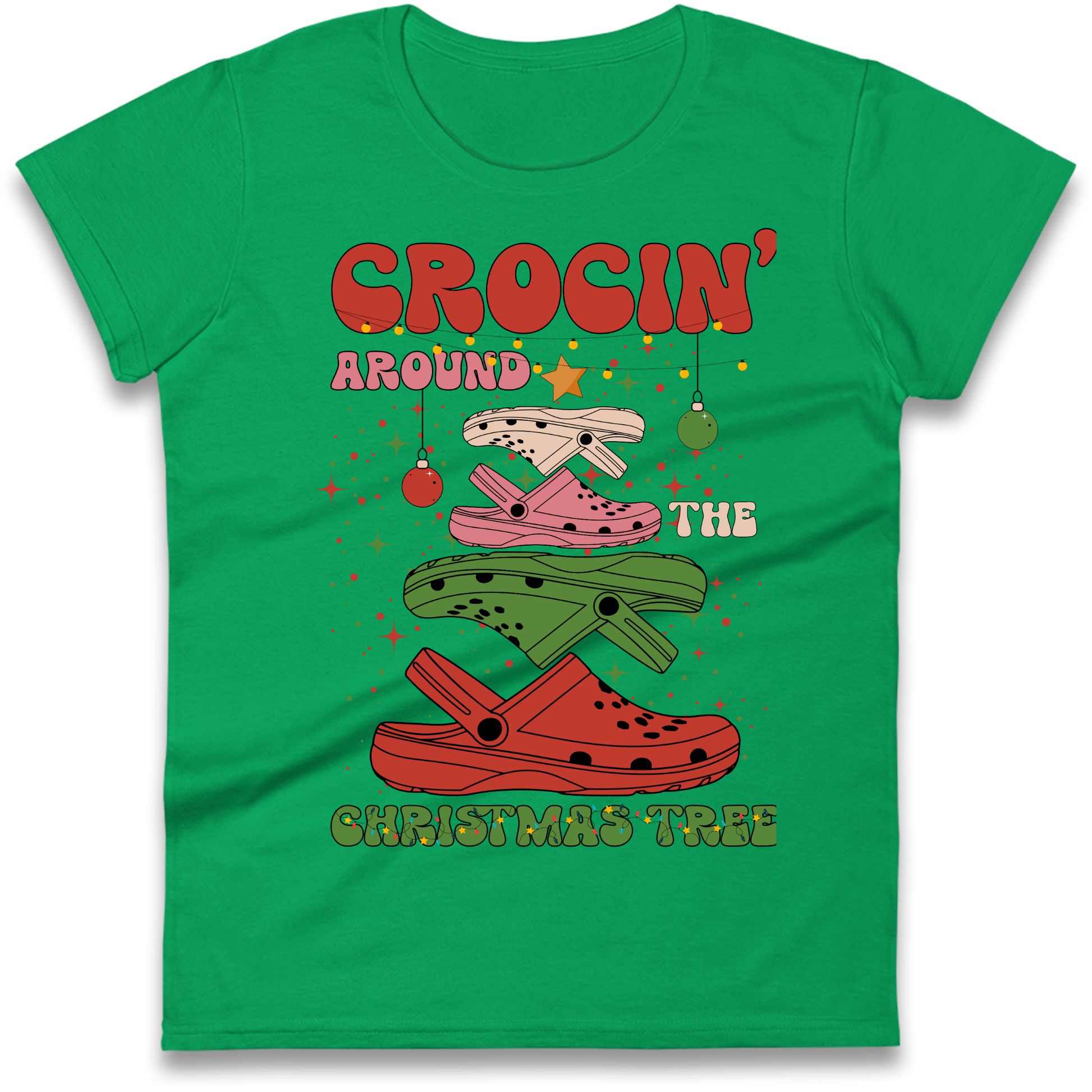 Crockin Around the Christmas Tree Christmas Ladies Shirt