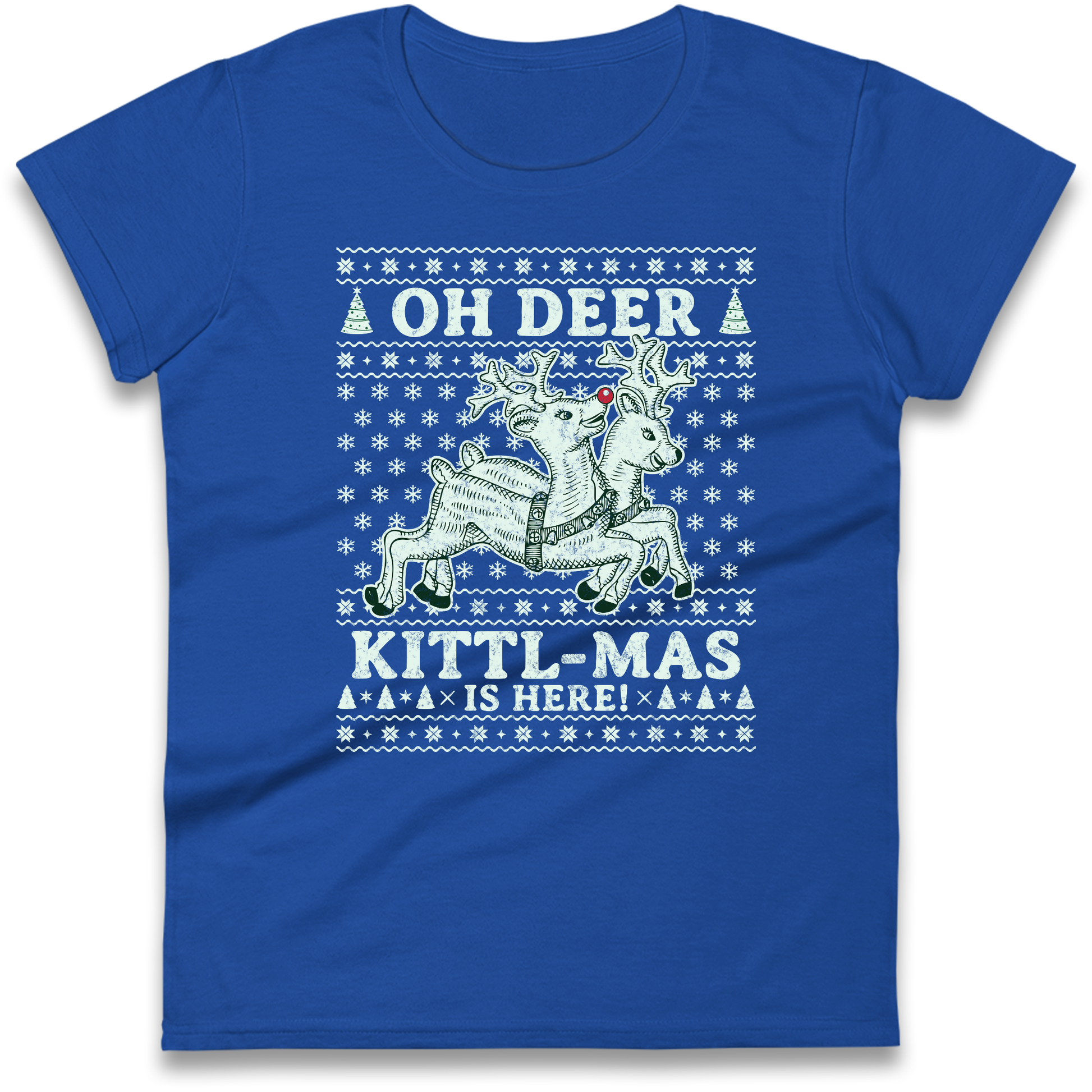 Oh Deer Kittl Mas Is Here Christmas Ladies Shirt