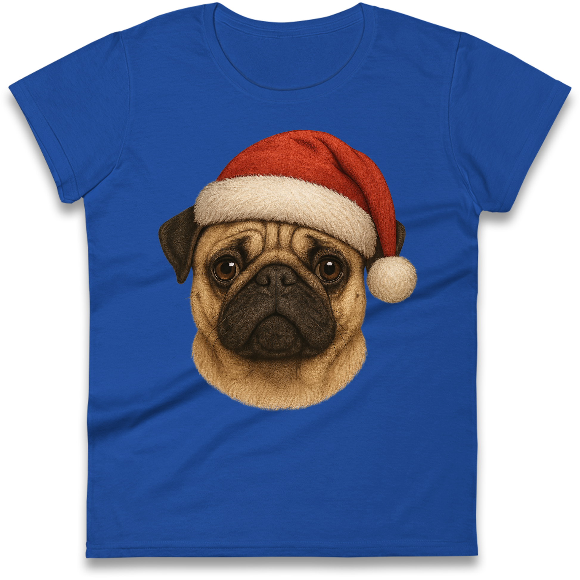 Pug Face Christmas Ladies Shirt