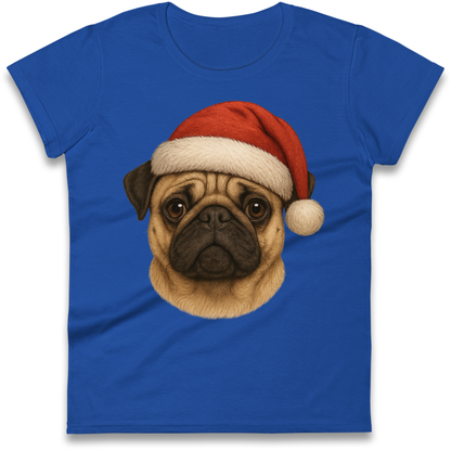 Pug Face Christmas Ladies Shirt