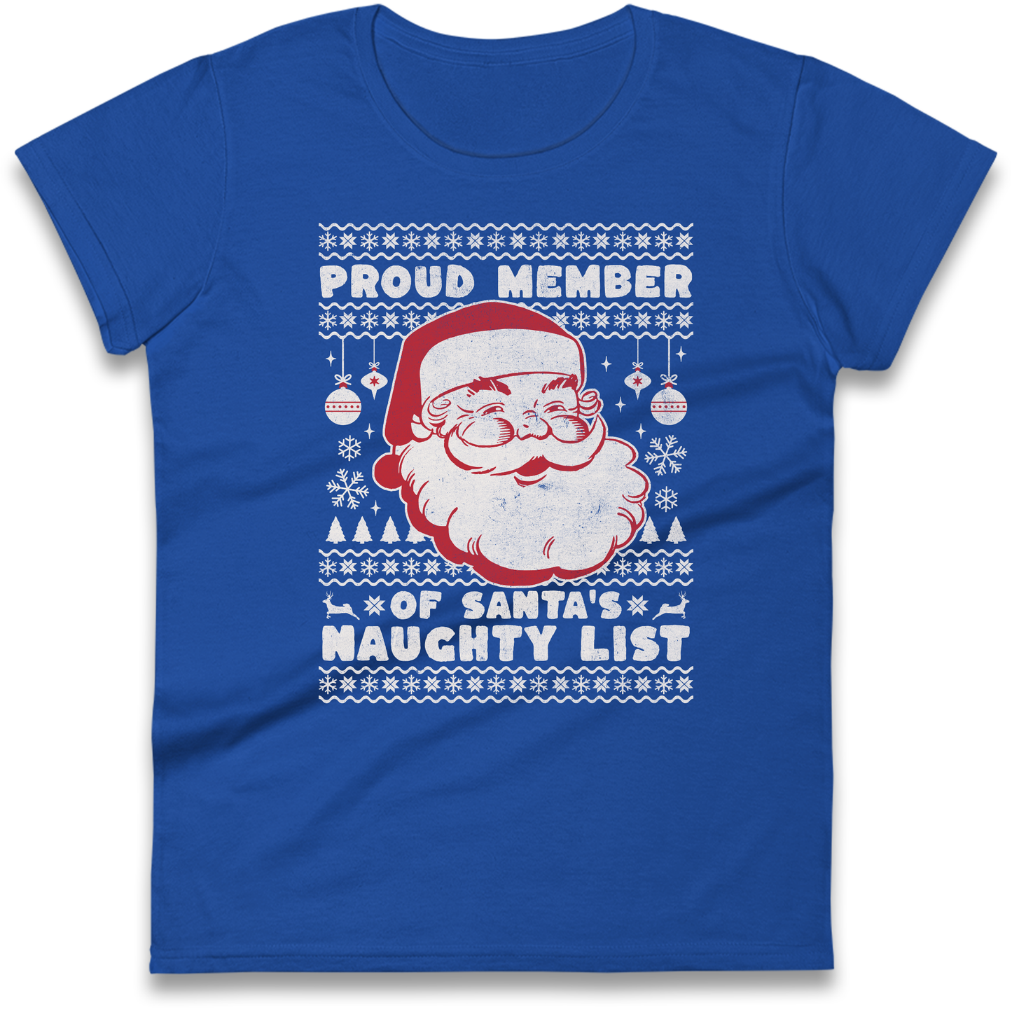 Proud Member Of Santas Naughty List Christmas Ladies Shirt