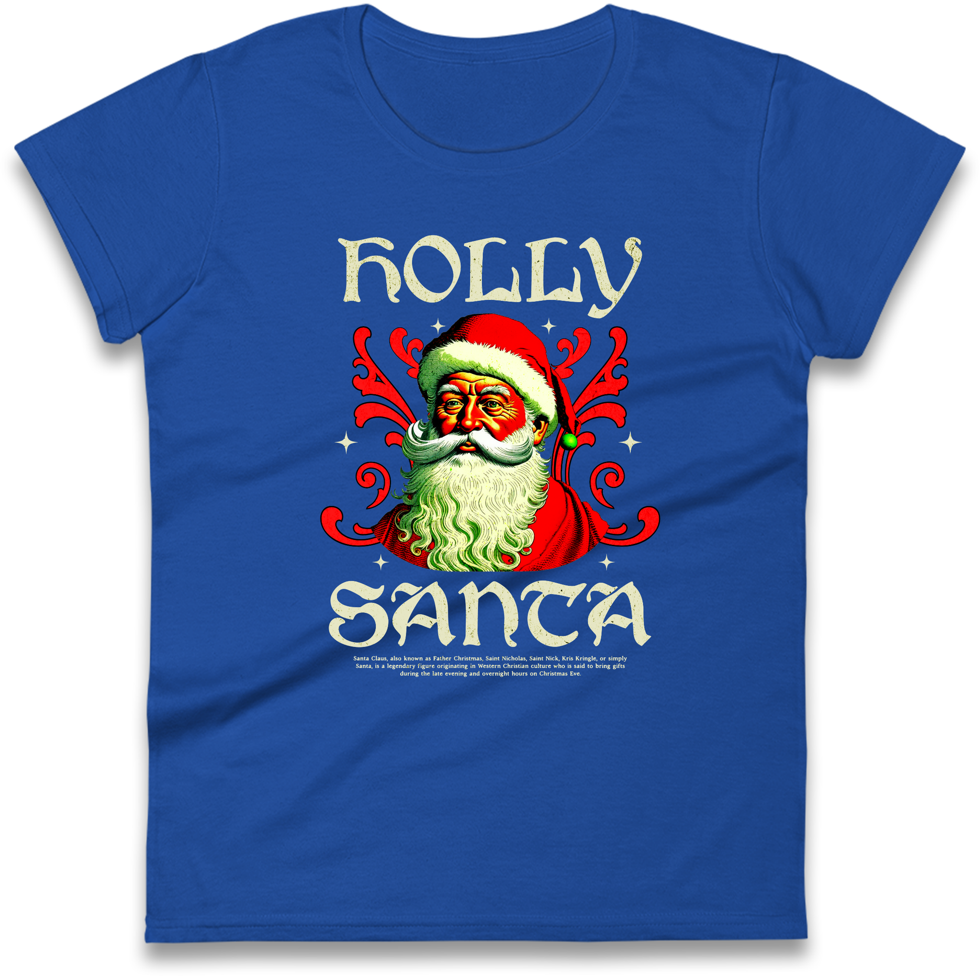 Holly Santa Christmas Ladies Shirt