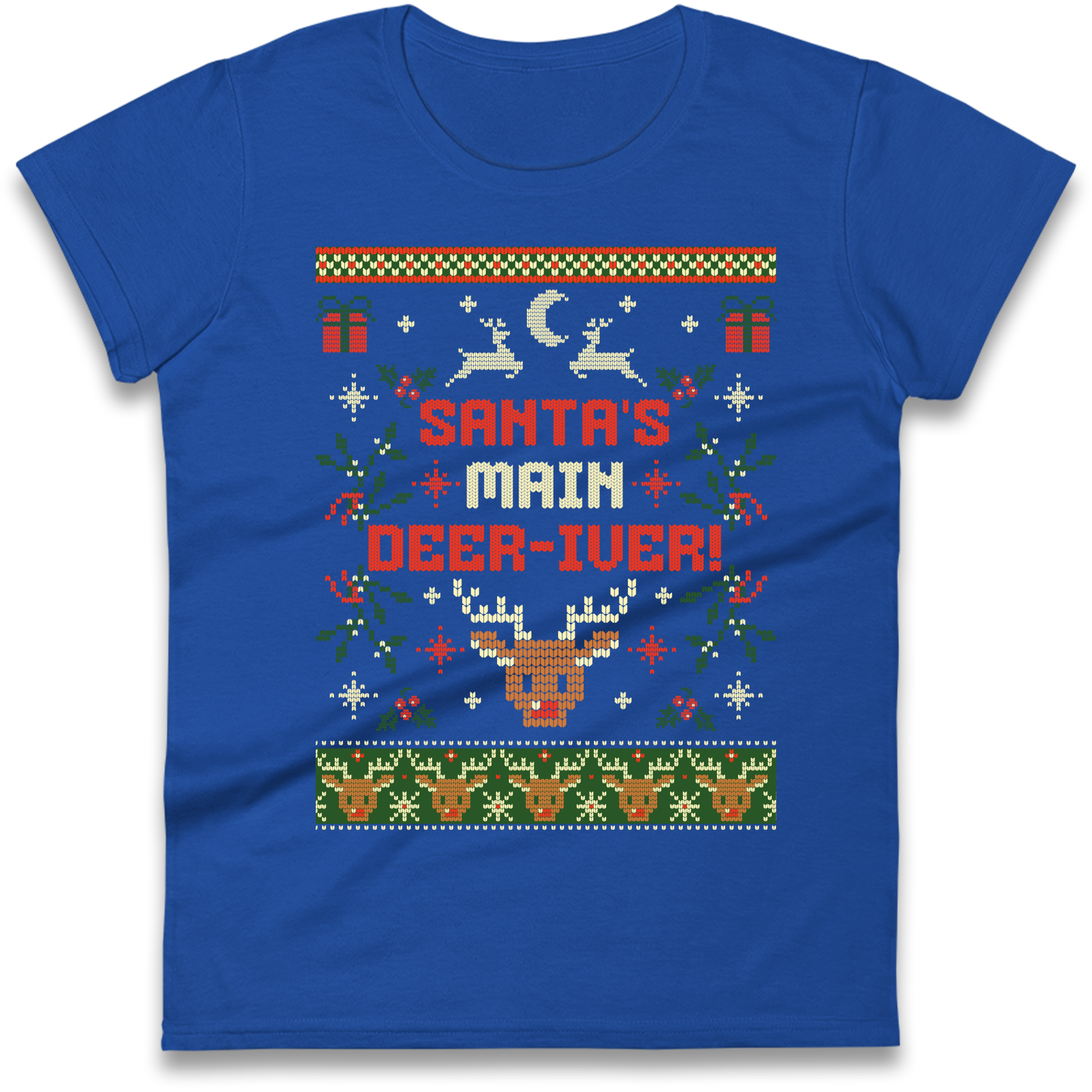 Santas Main Deer iver Christmas Ladies Shirt