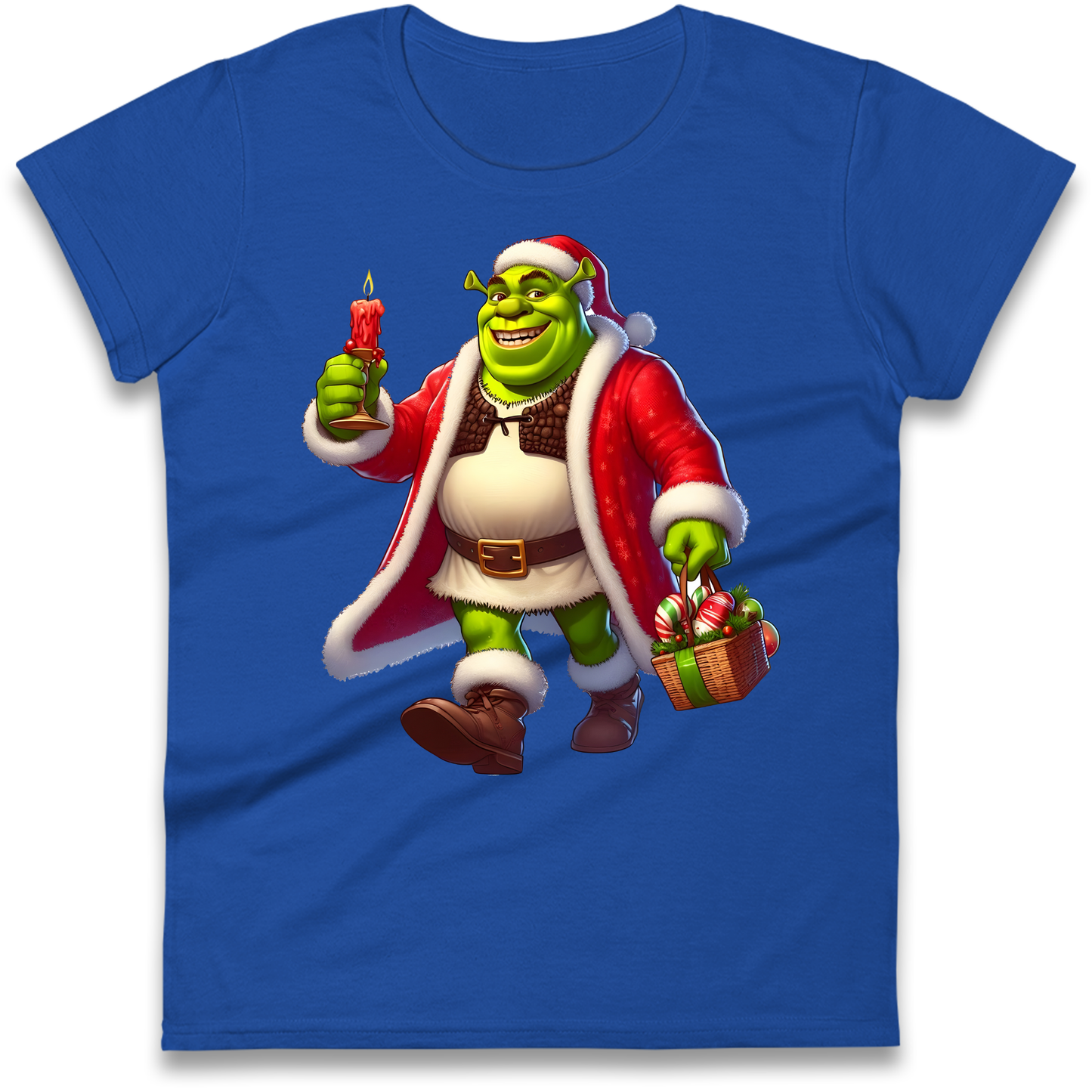 Shrek Santa Candle Ladies Shirt