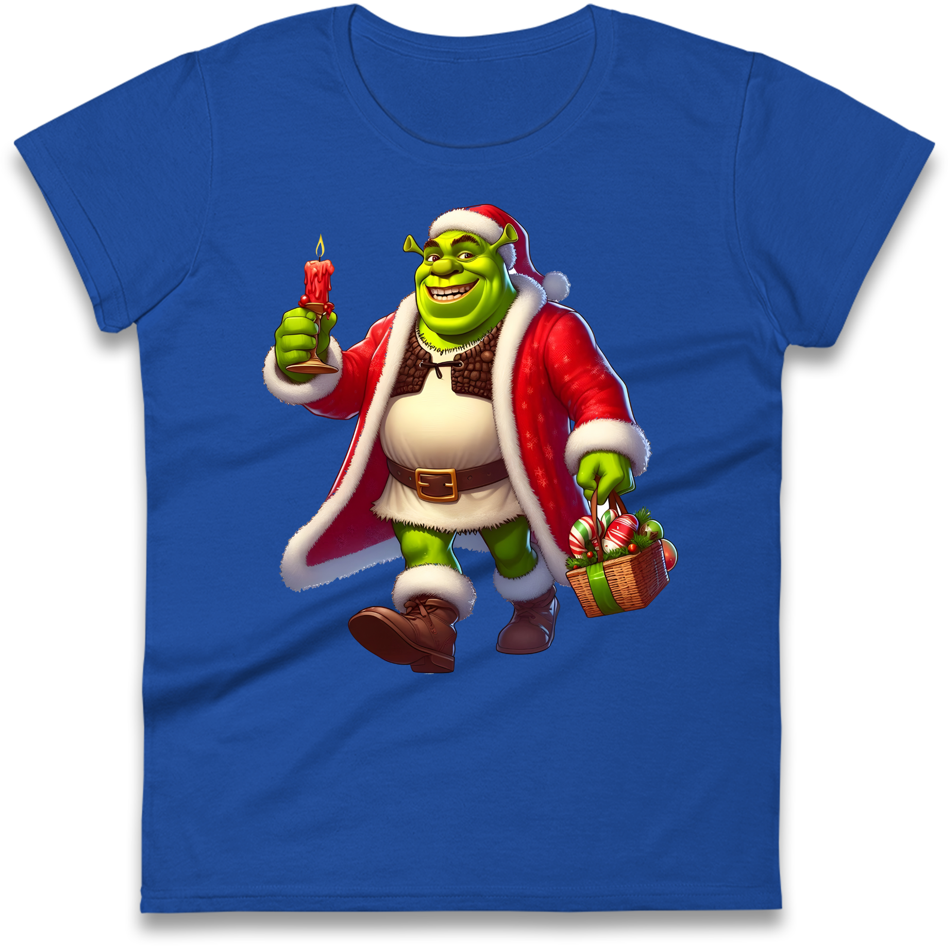 Shrek Santa Candle Ladies Shirt