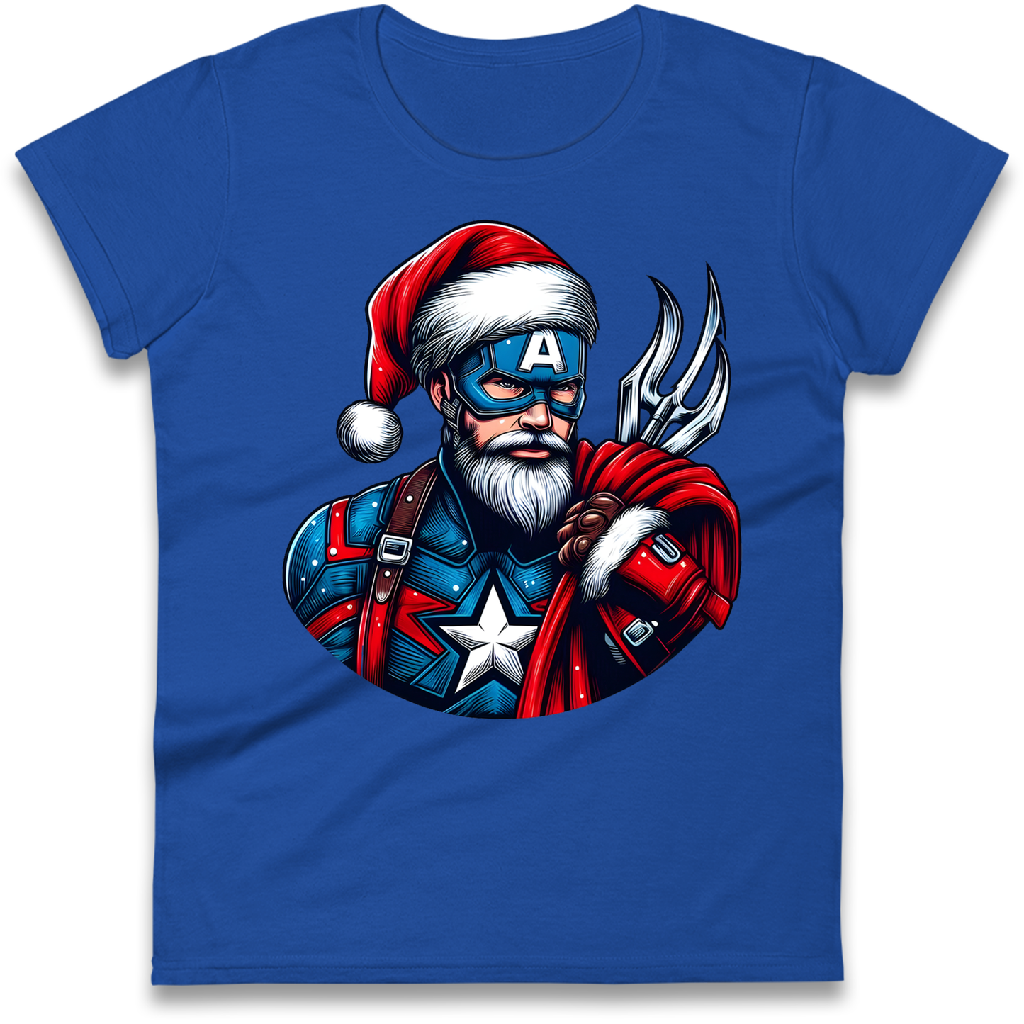 Captain America Santa Ladies Shirt