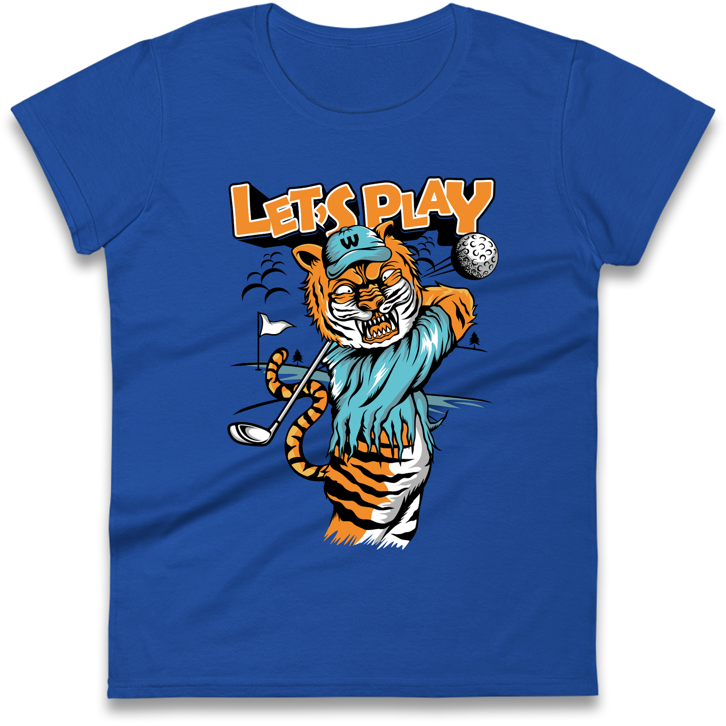 Lets Play Golf Tiger Ladies Shirt