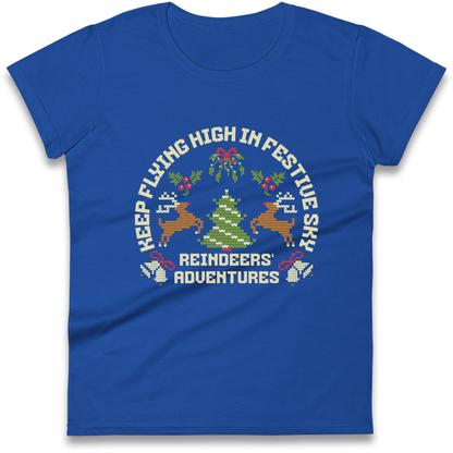 Keep Flying High In Festive Sky Christmas Ladies Shirt