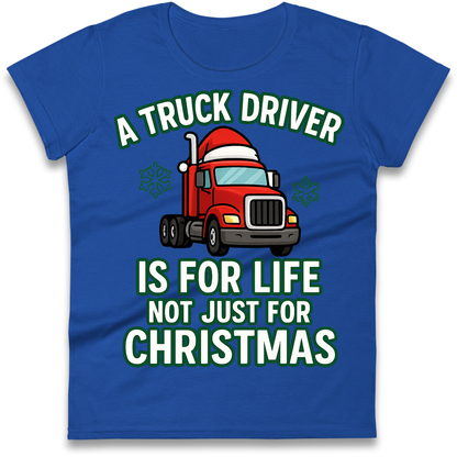 Truck Driver Christmas Ladies Shirt