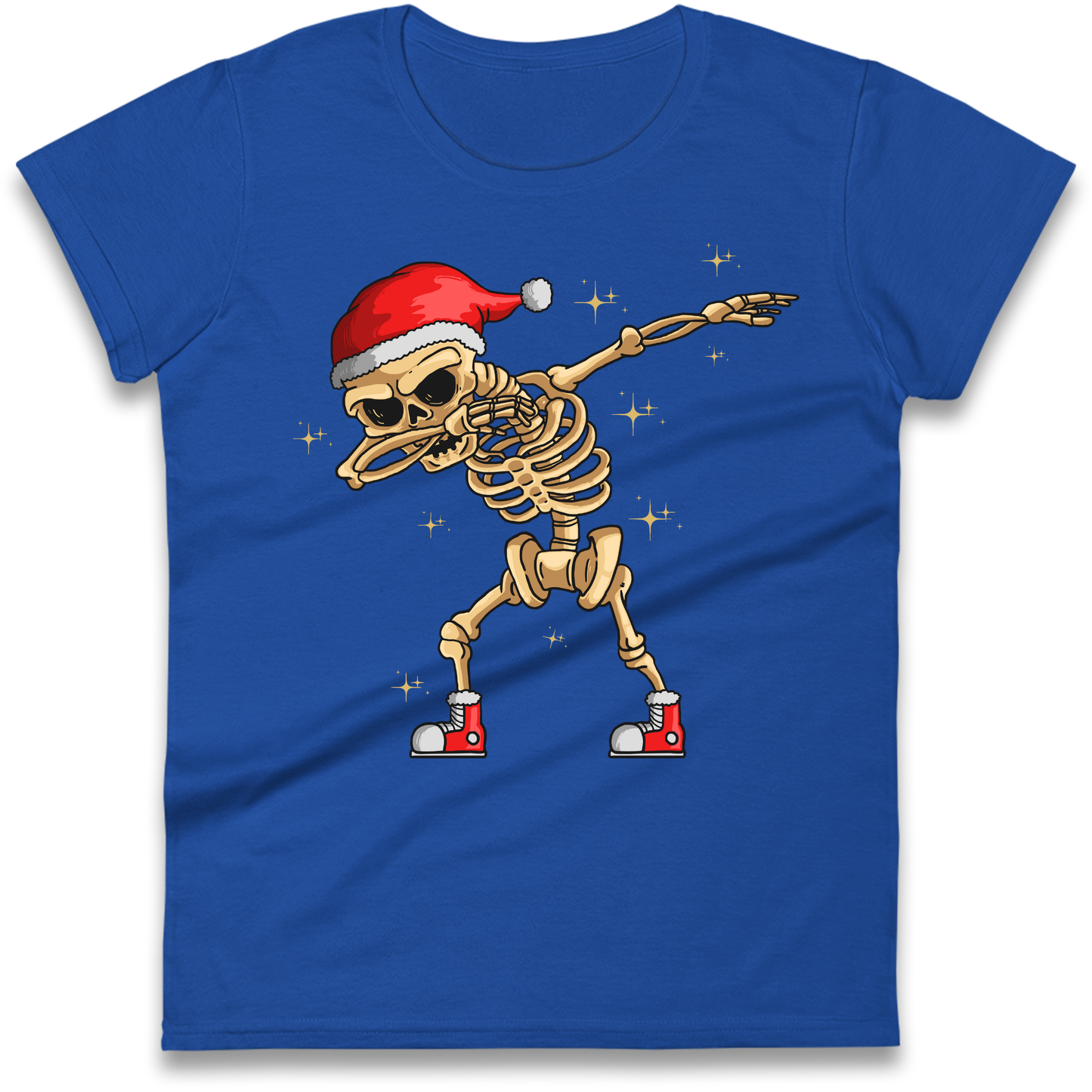 Santa Skellington Dabbing Christmas Ladies Shirt