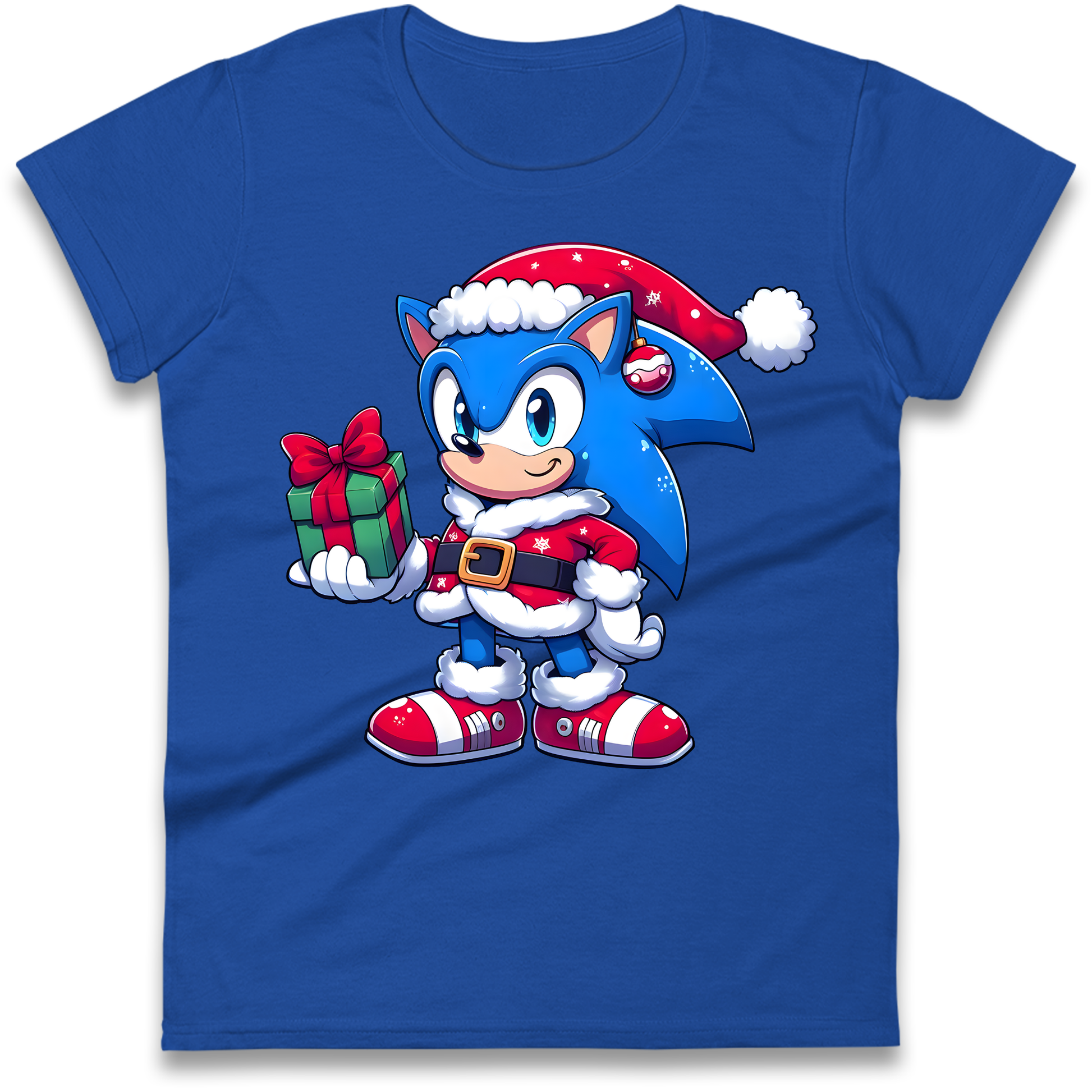 Sonic The Hedgehog Santa Ladies Shirt
