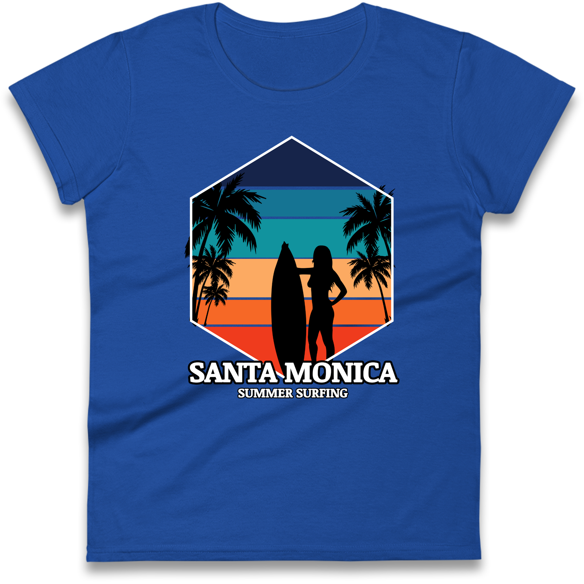 Santa Monica Summer Surfing Ladies Shirt