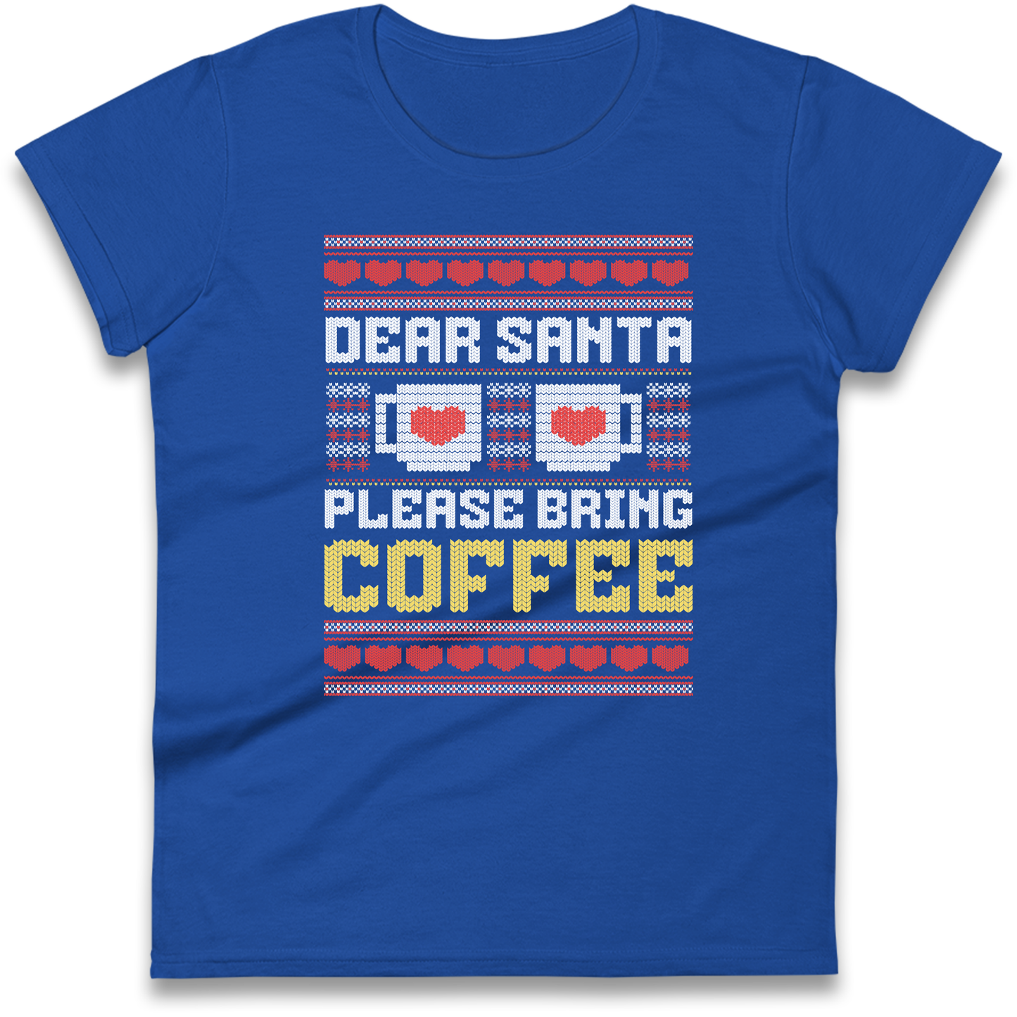 Dear Santa Please Bring Coffee Ladies Shirt
