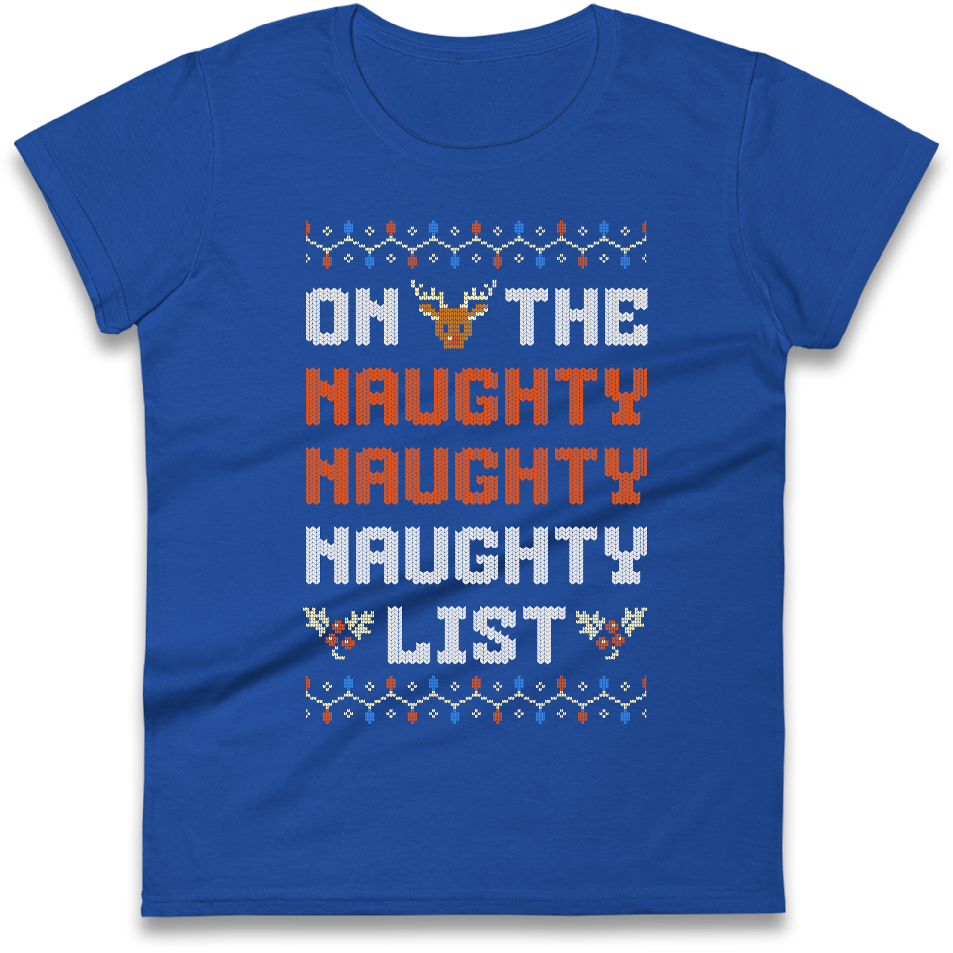 On The Naughty Naughty Naughty List Christmas Ladies Shirt