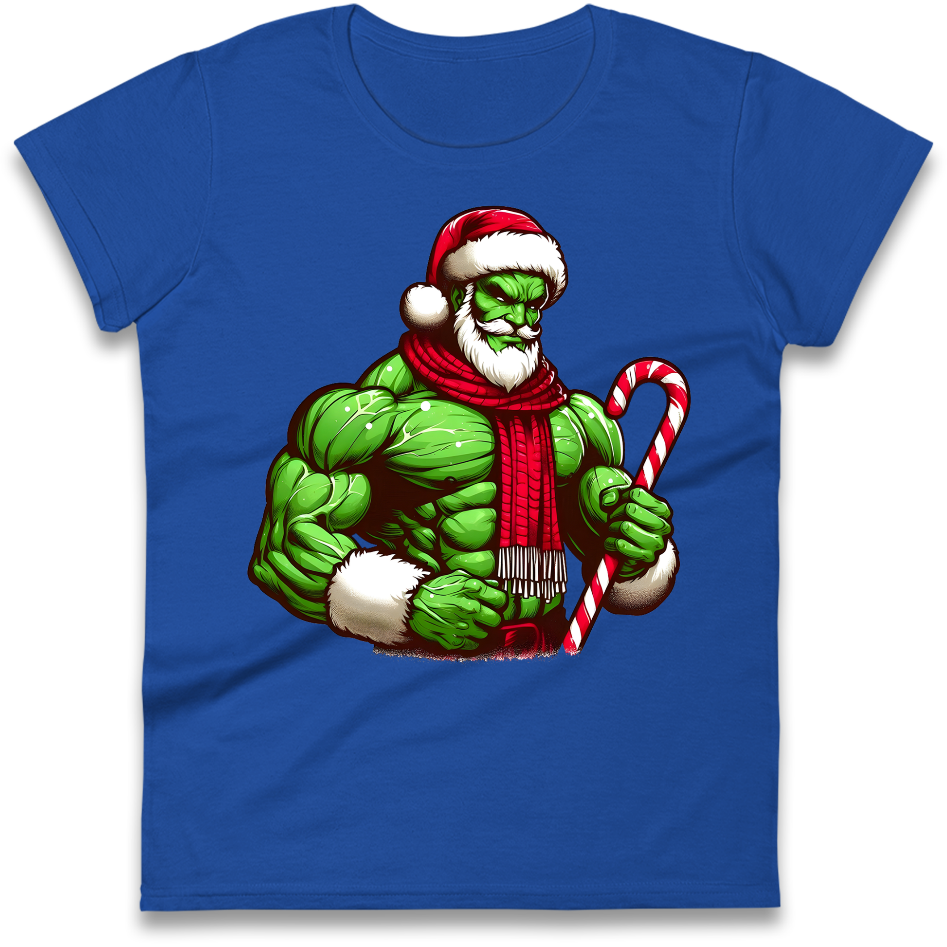 The Hulk Candy Cane Santa Ladies Shirt